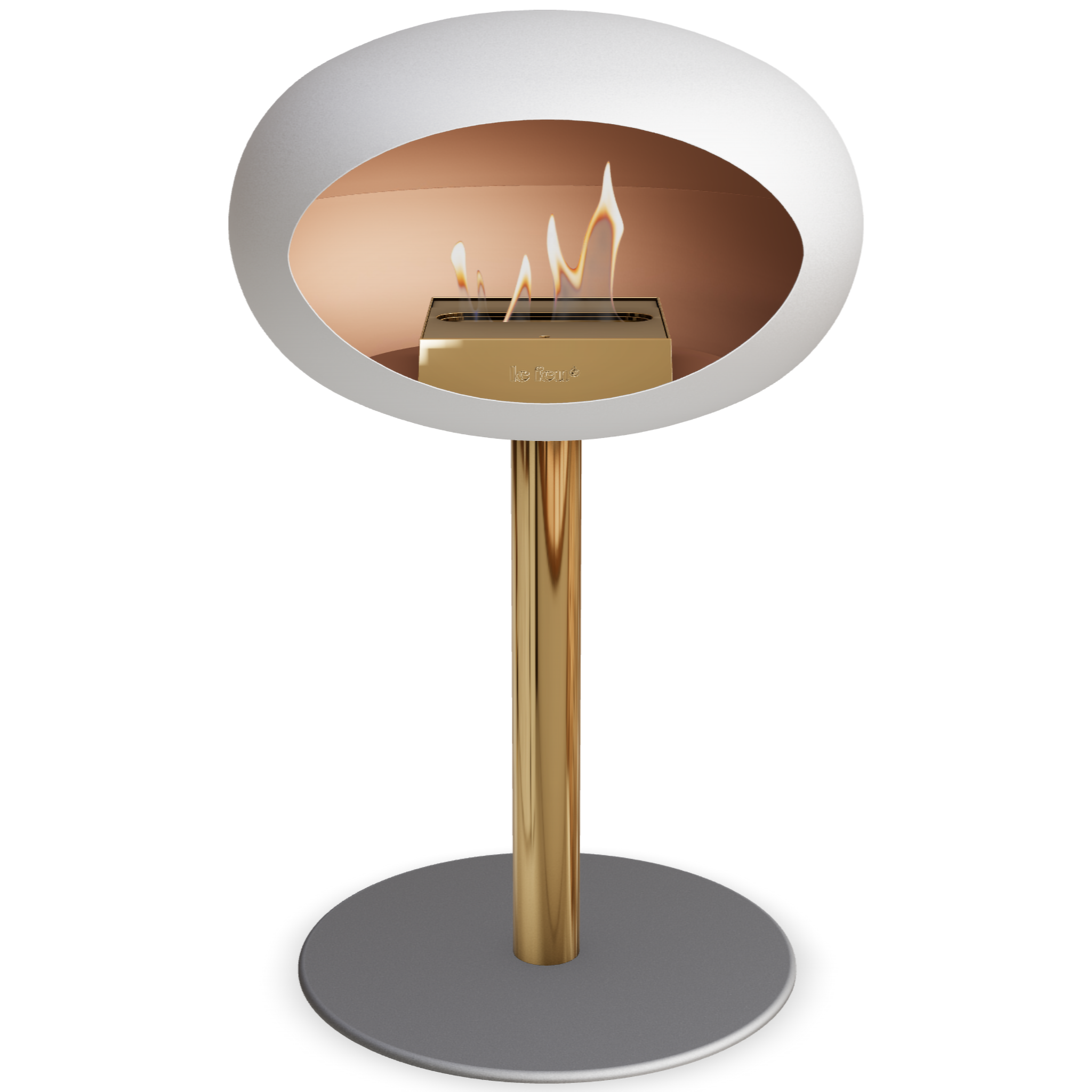 Ground Steel Low White Bio Fireplace