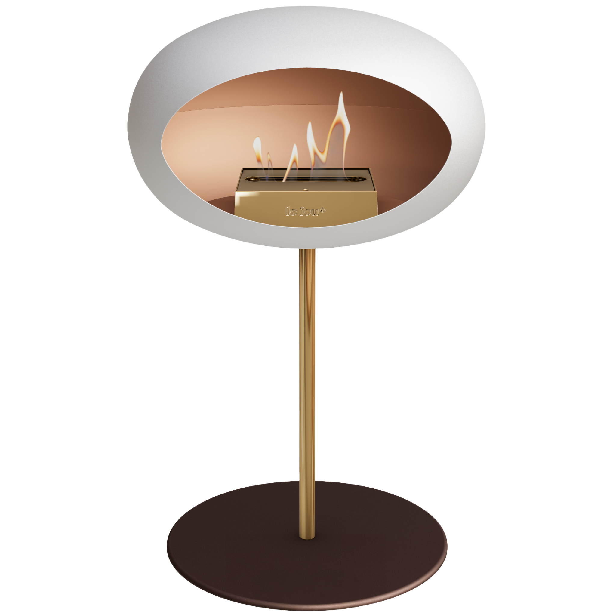 Ground Steel Low White Bio Fireplace