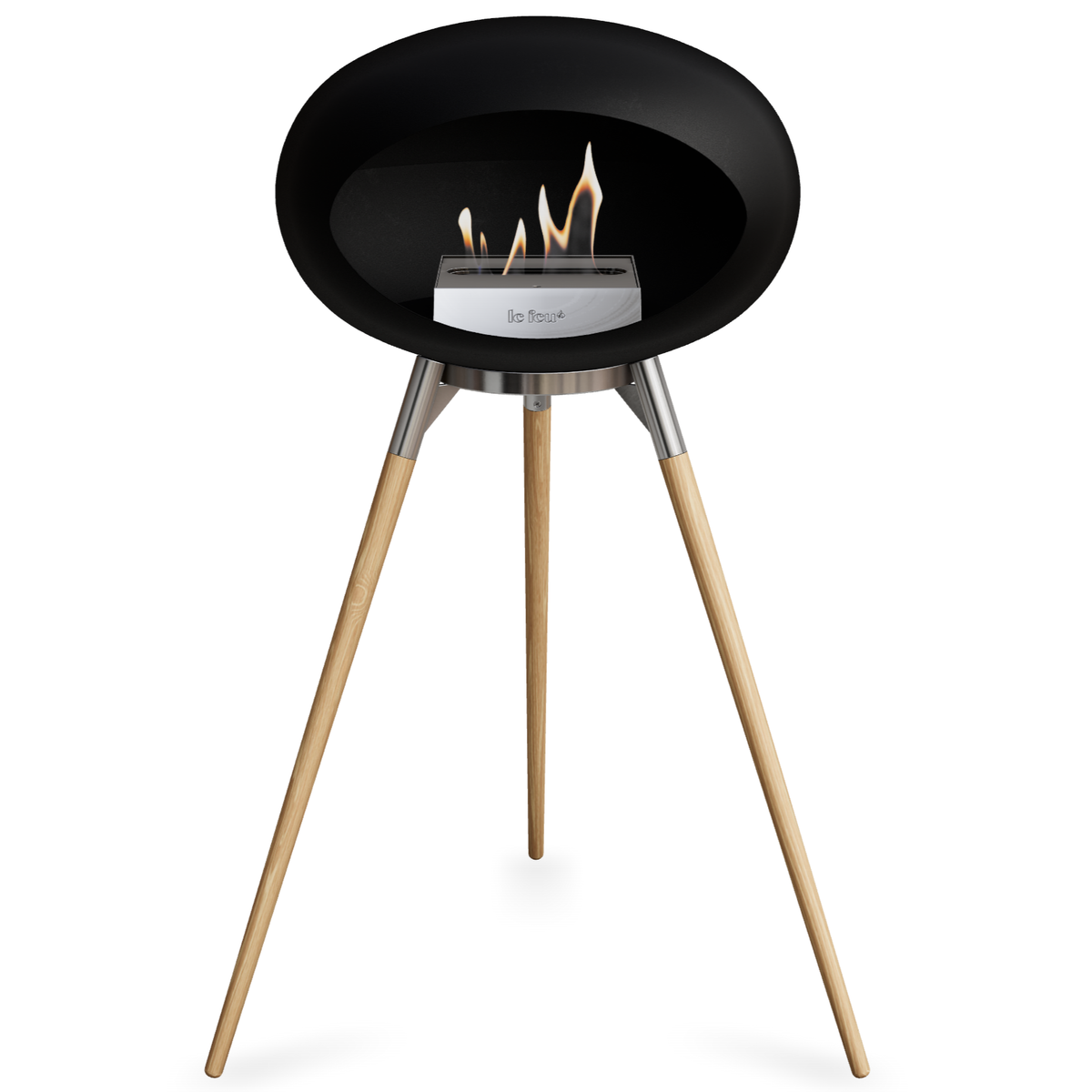 Ground Wood High Black Bio Fireplace