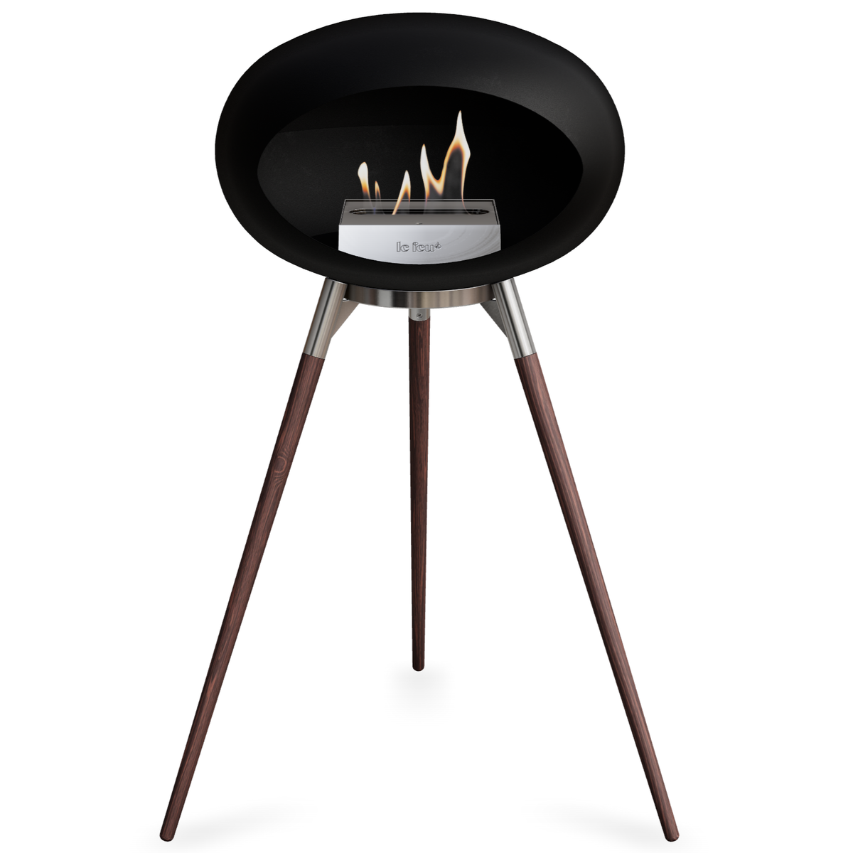Ground Wood High Black Bio Fireplace