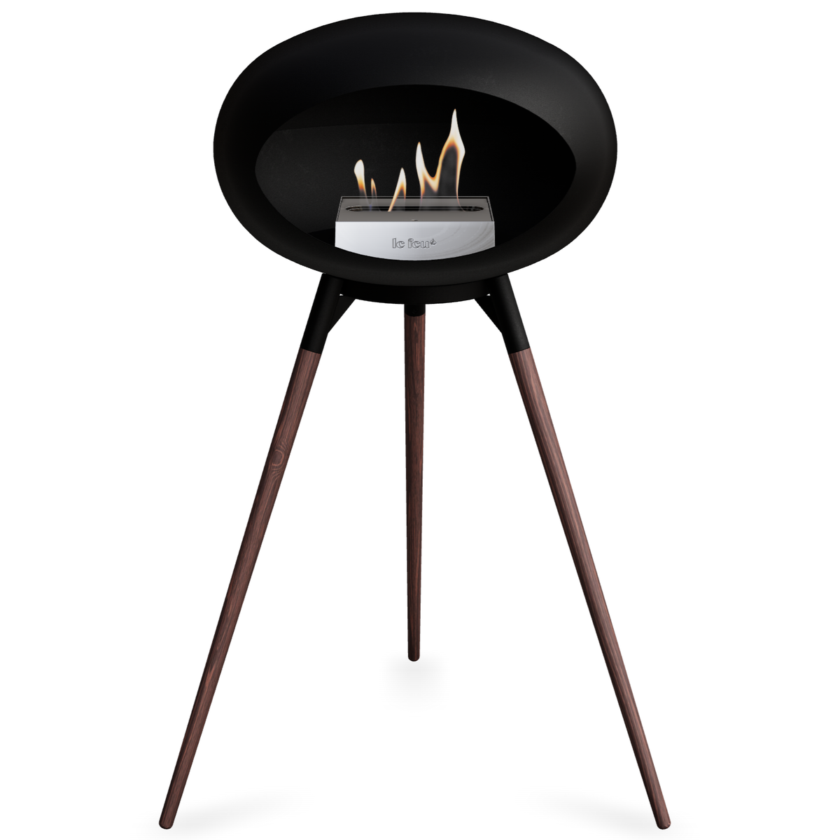 Ground Wood High Black Bio Fireplace