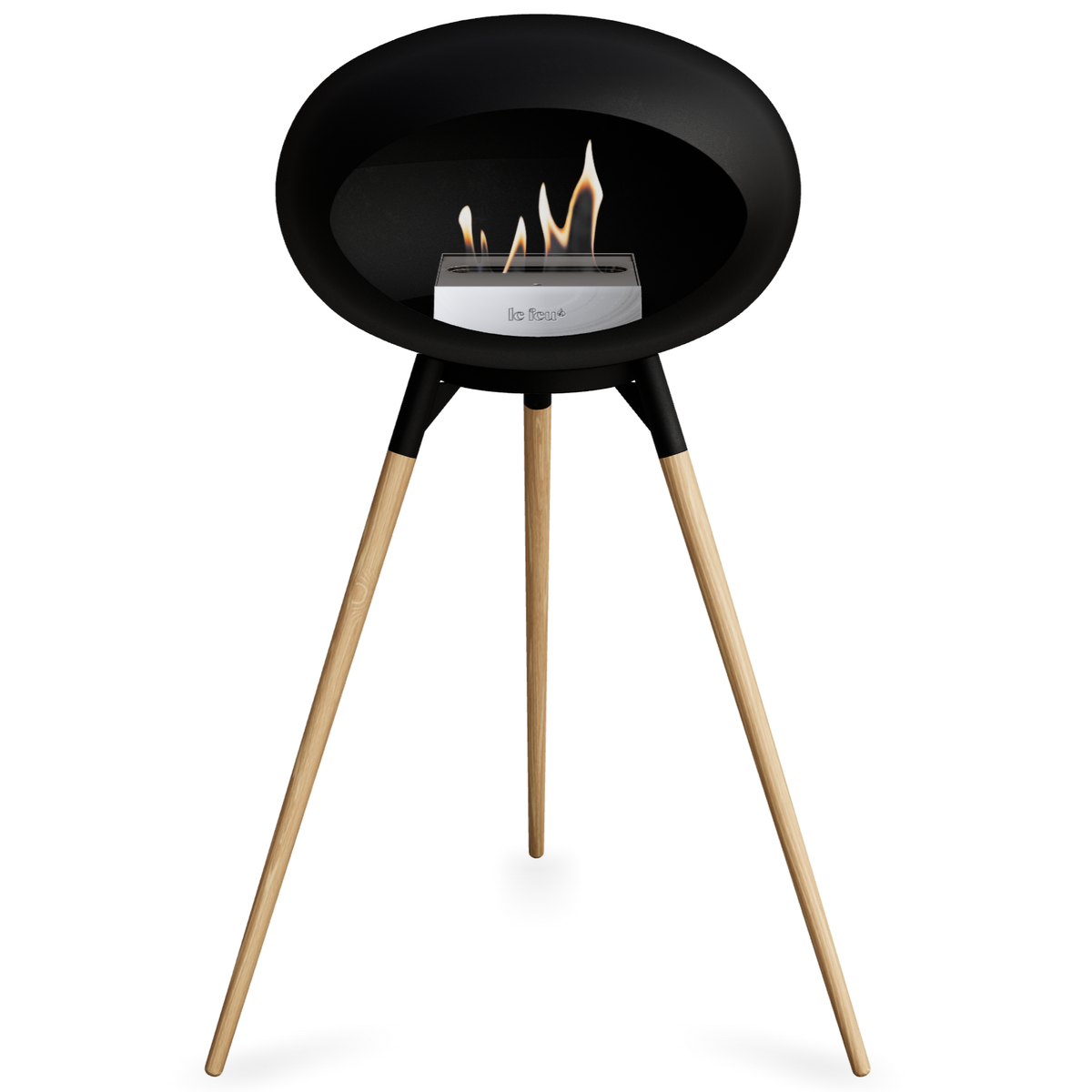 Ground Wood High Black Bio Fireplace