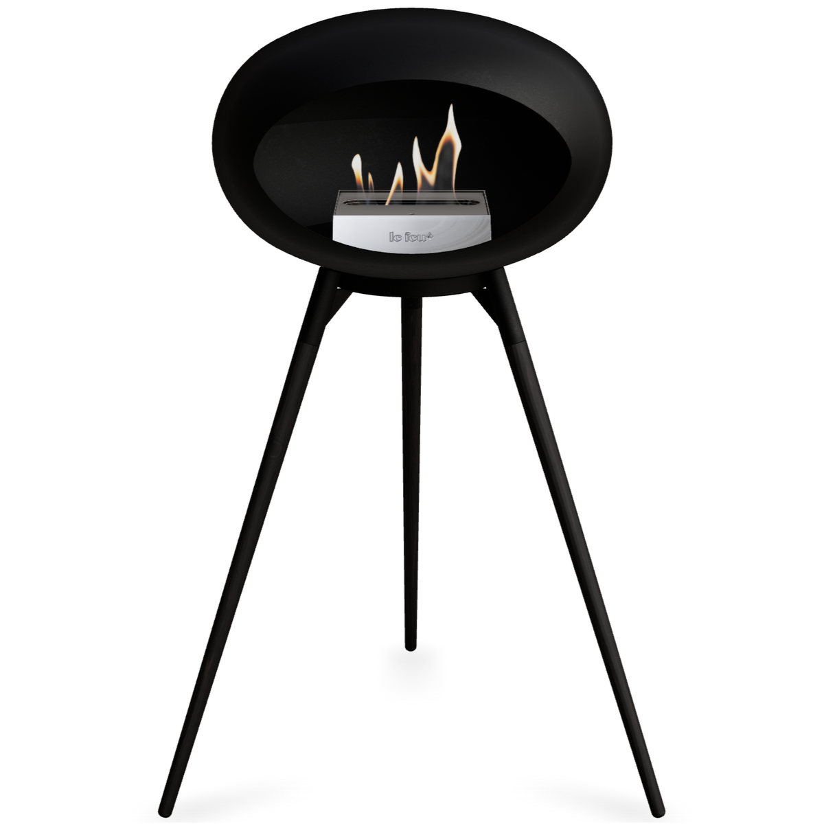 Ground Wood High Black Bio Fireplace