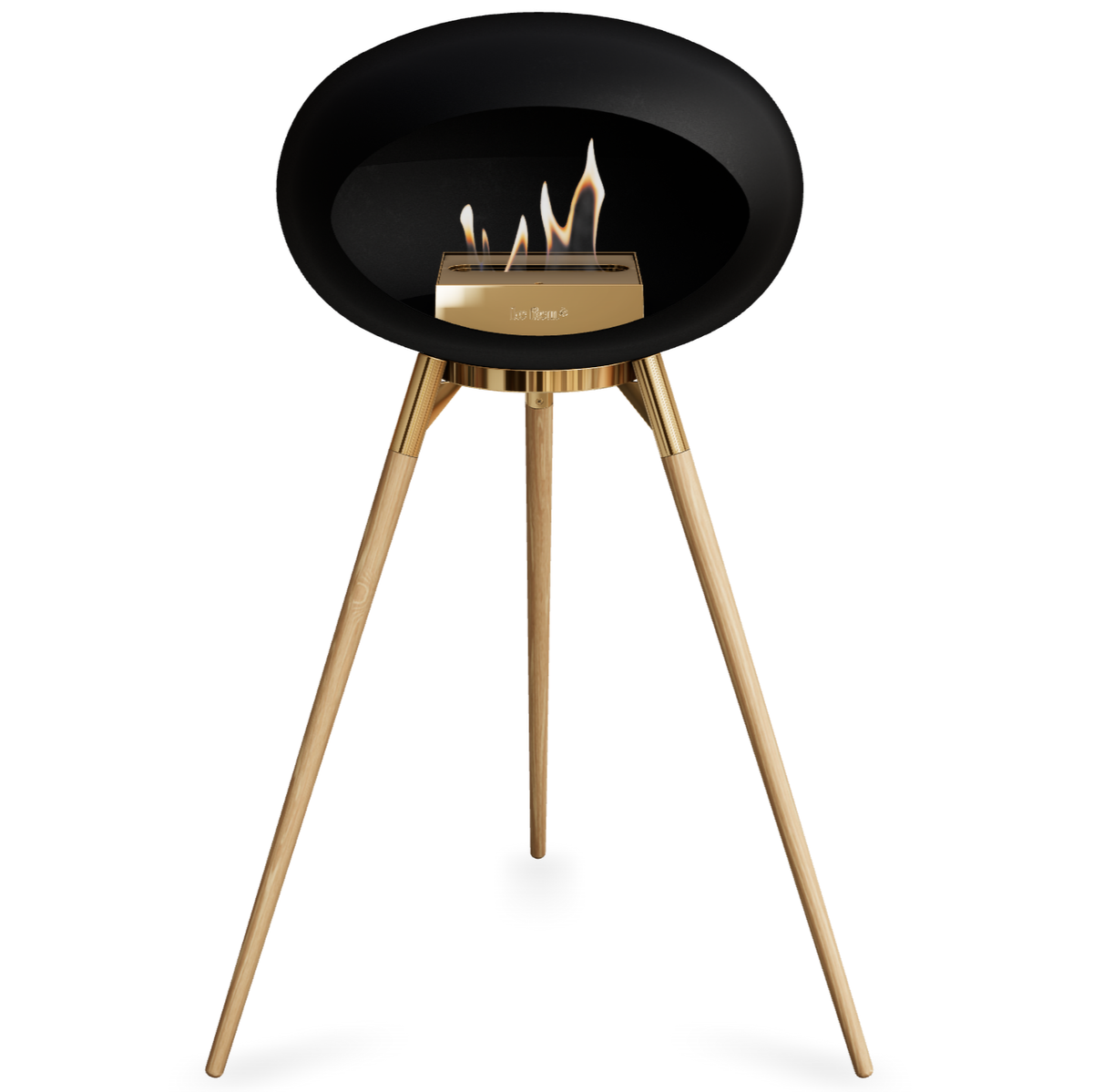 Ground Wood High Black Bio Fireplace