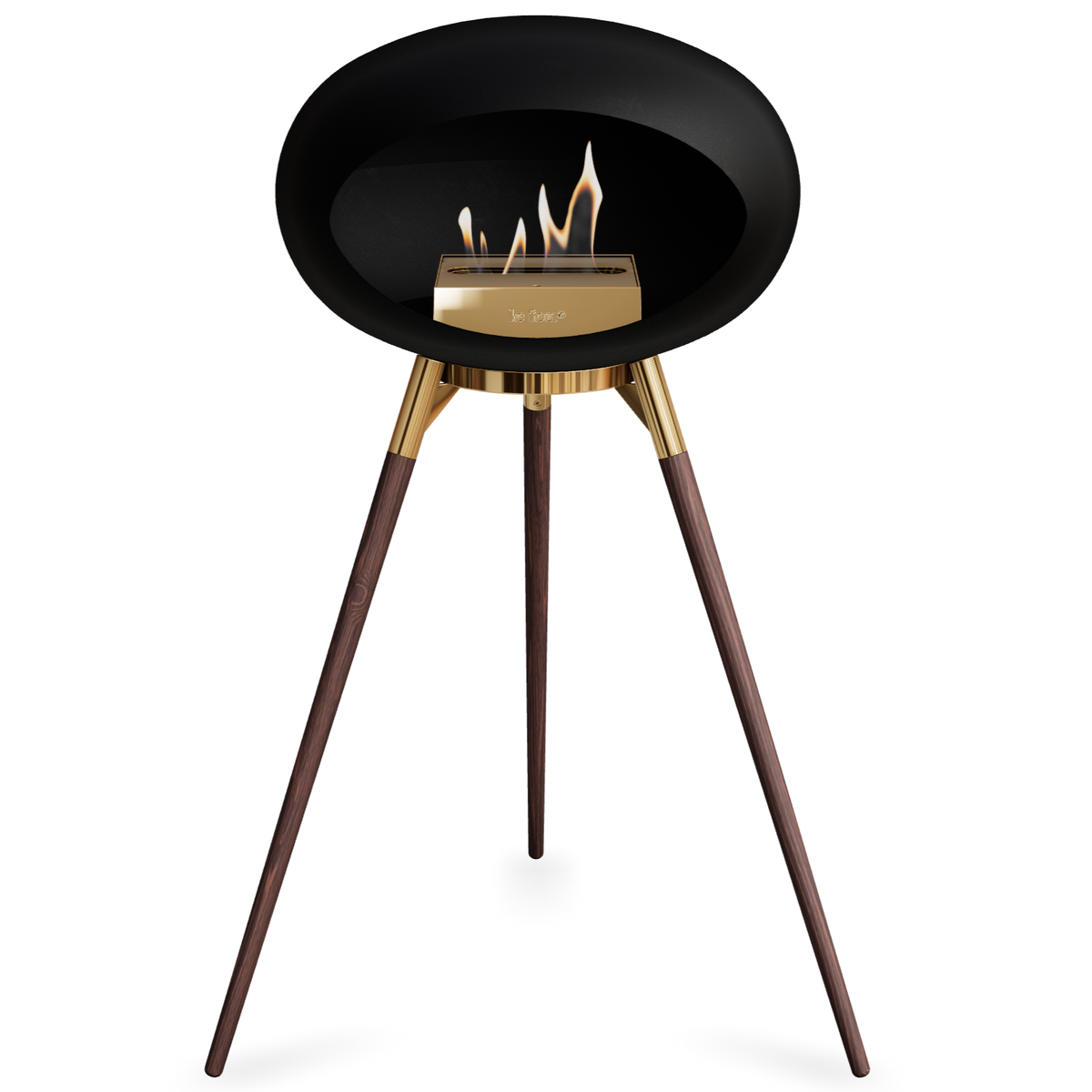 Ground Wood High Black Bio Fireplace