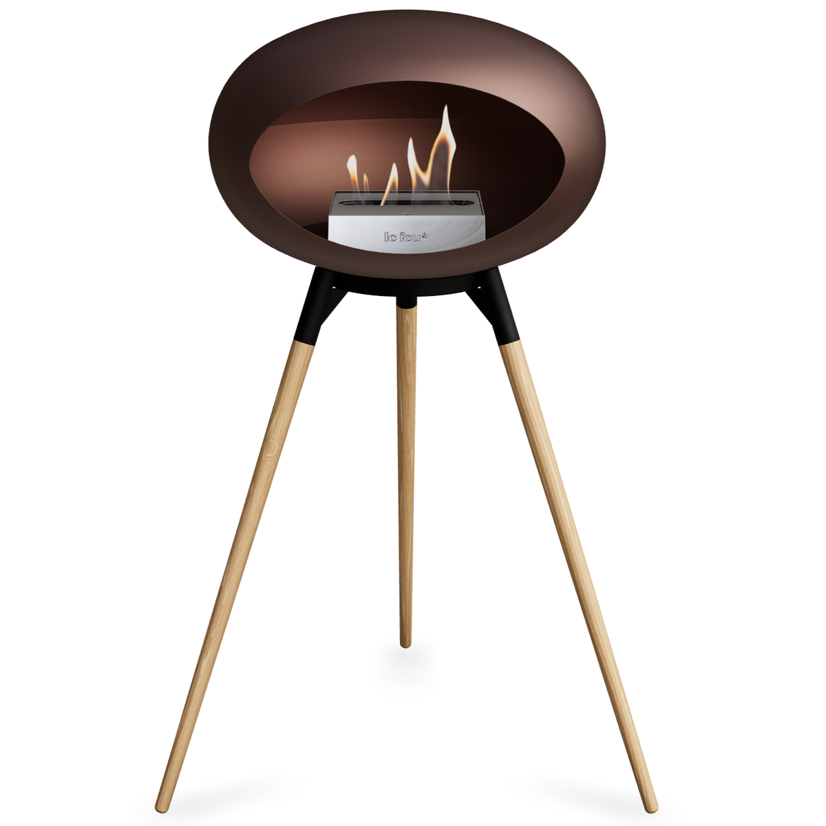 Ground Wood High Mocca Bio Fireplace