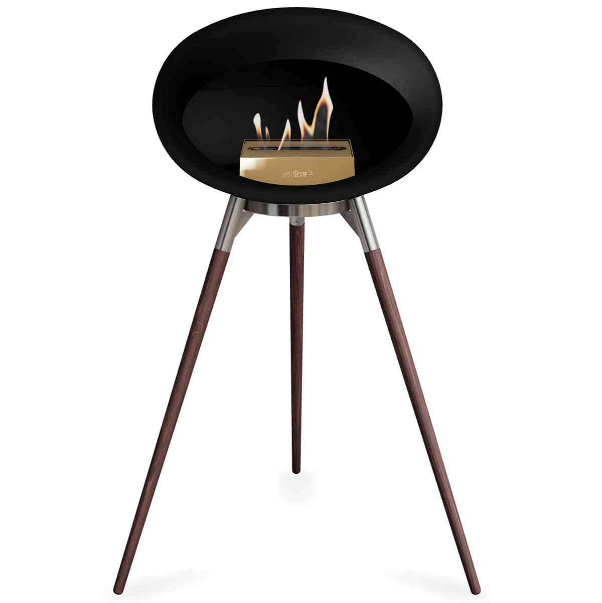 Ground Wood High Black Bio Fireplace