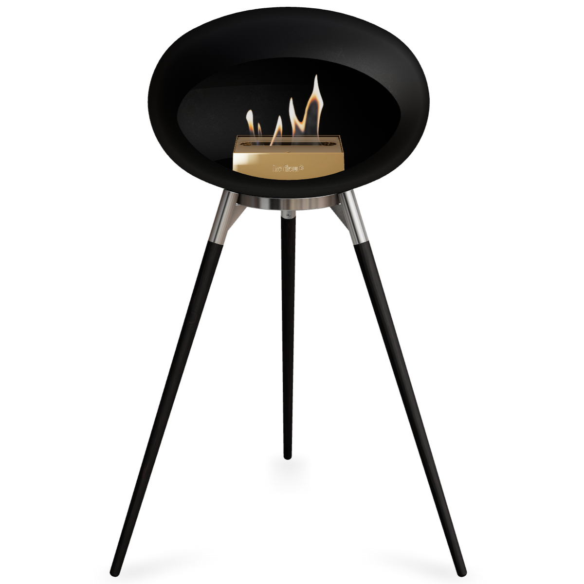 Ground Wood High Black Bio Fireplace