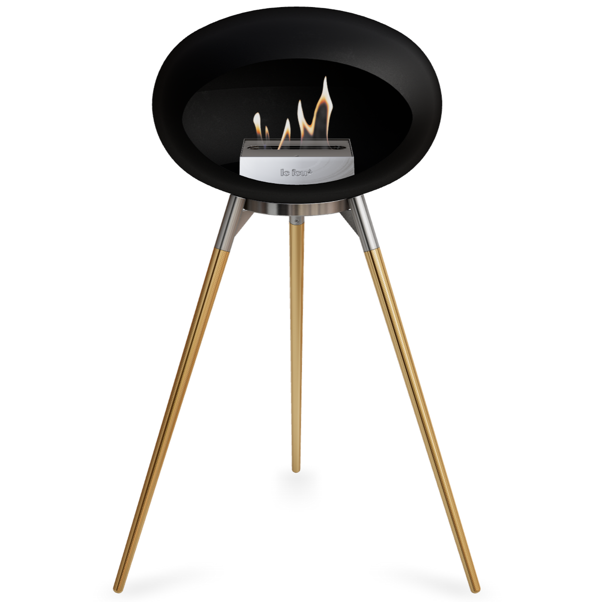 Ground Wood High Black Bio Fireplace
