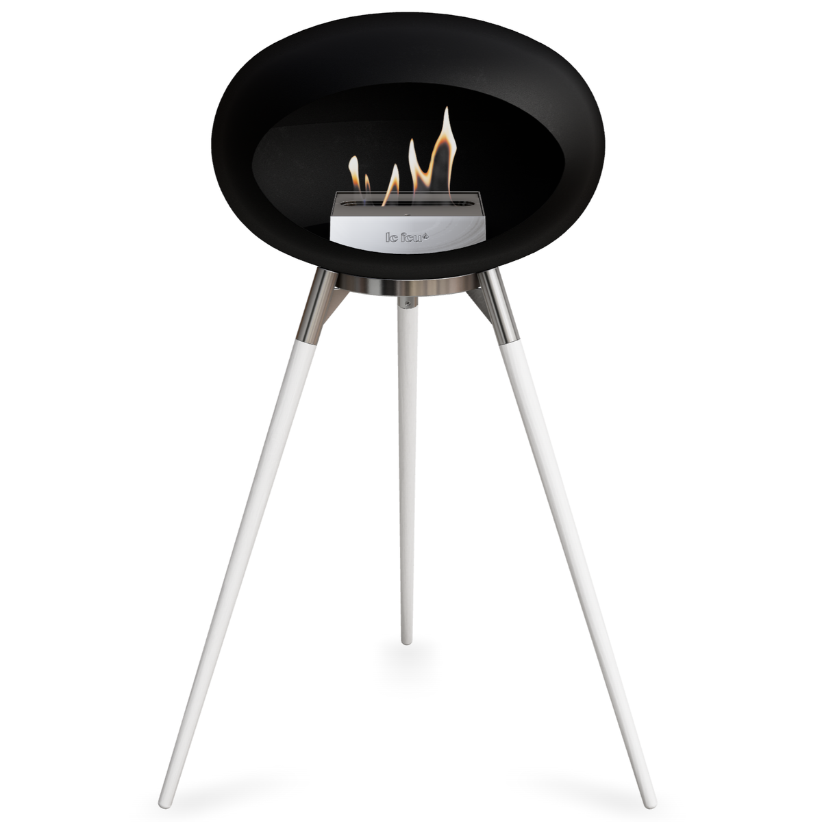 Ground Wood High Black Bio Fireplace