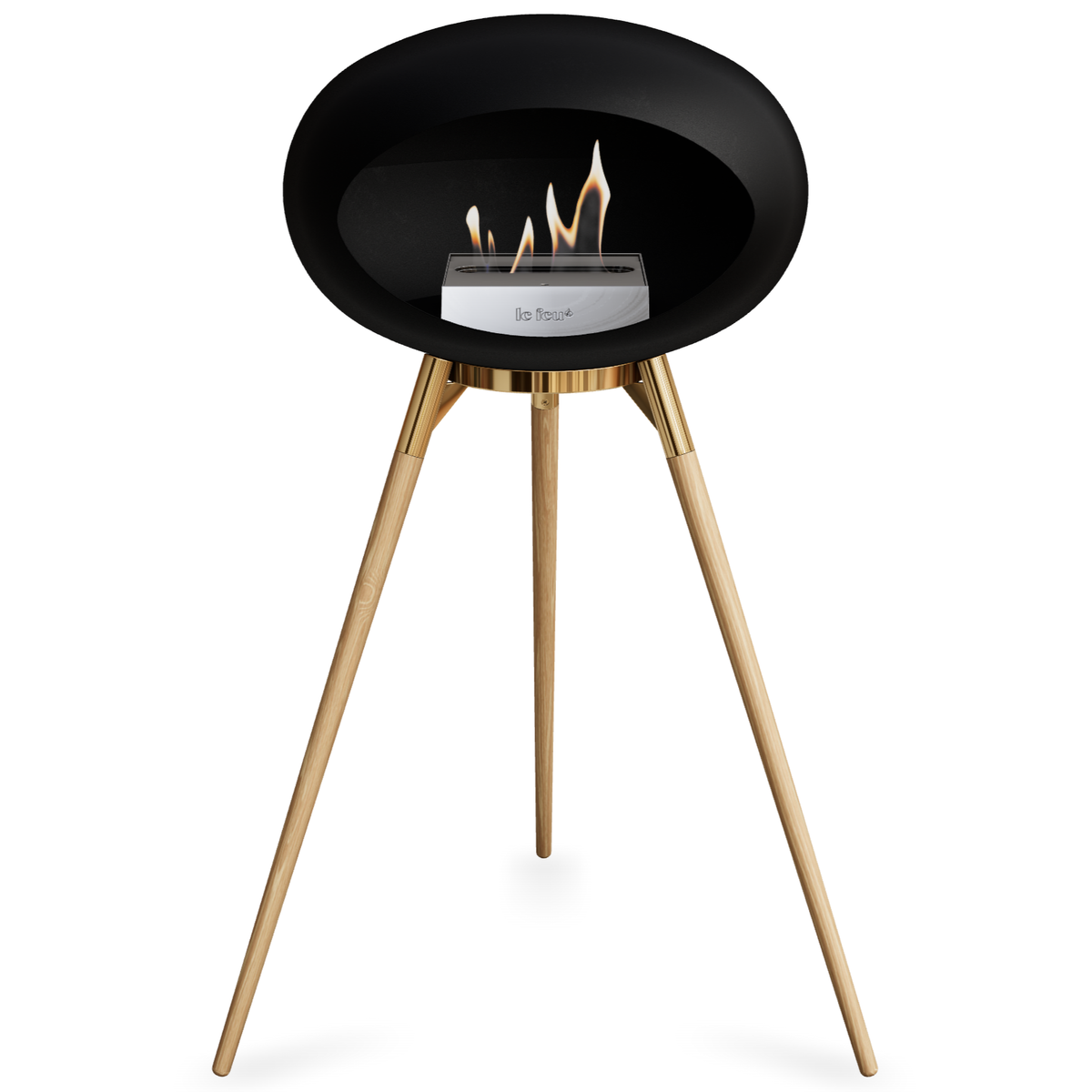 Ground Wood High Black Bio Fireplace