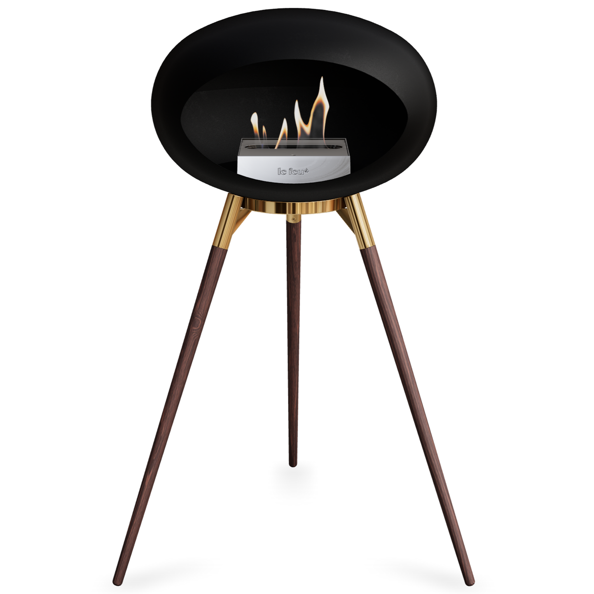 Ground Wood High Black Bio Fireplace