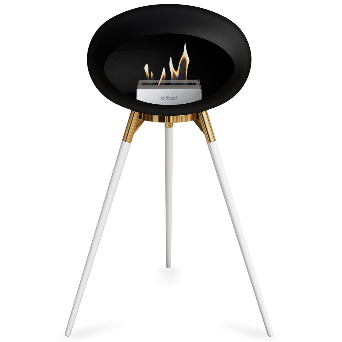 Ground Wood High Black Bio Fireplace