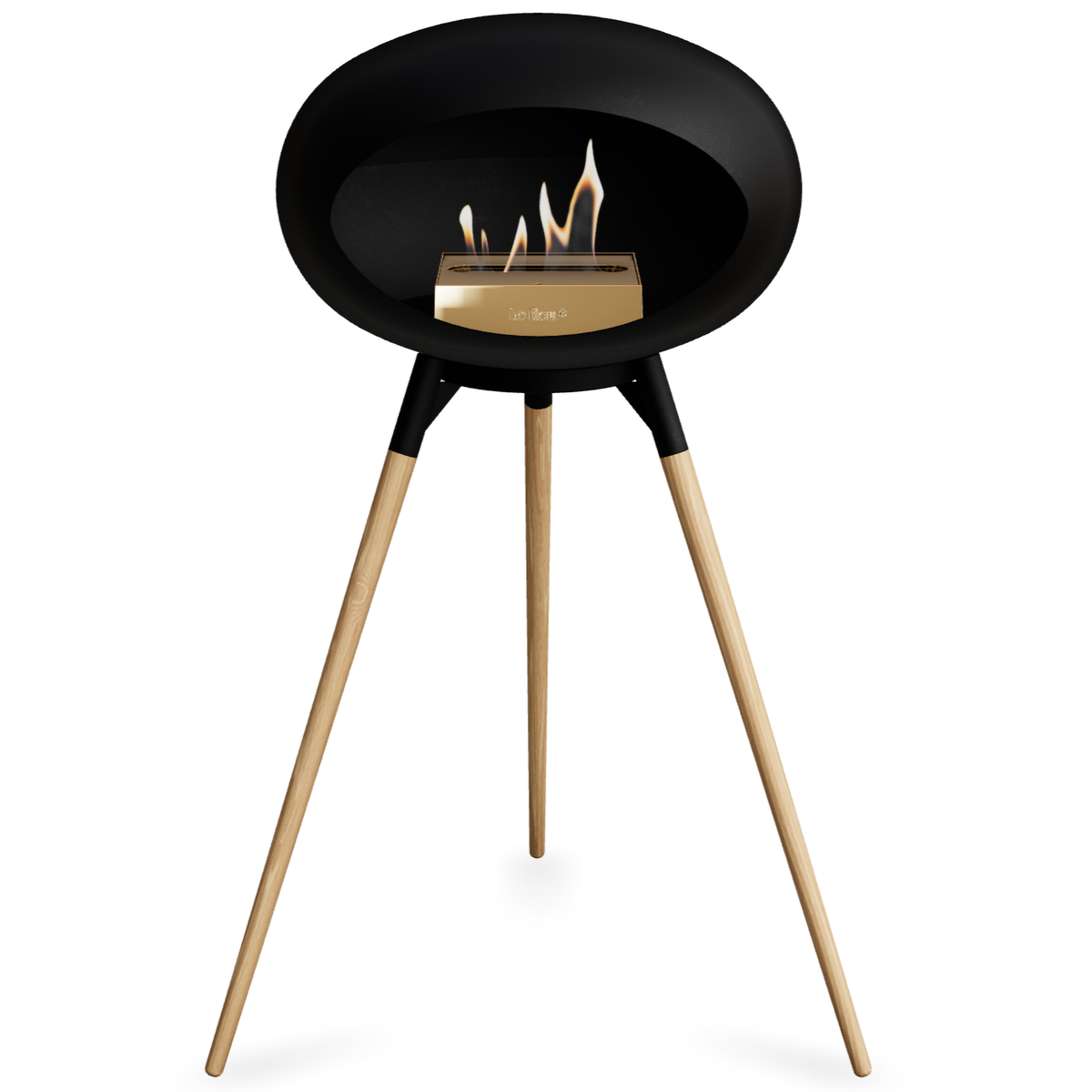 Ground Wood High Black Bio Fireplace