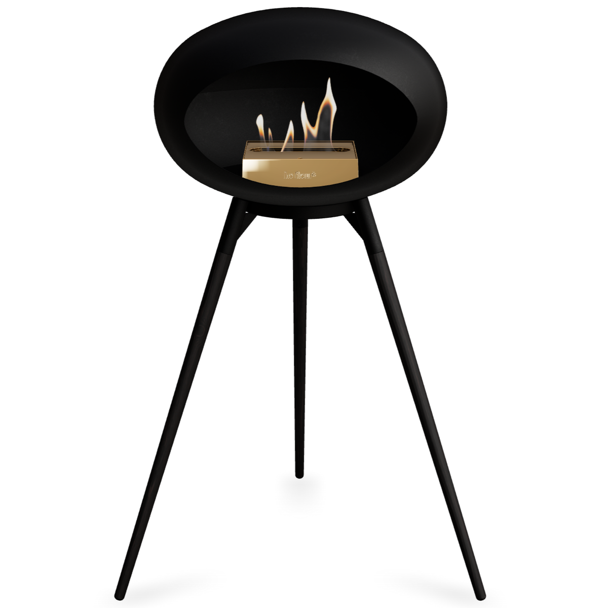 Ground Wood High Black Bio Fireplace