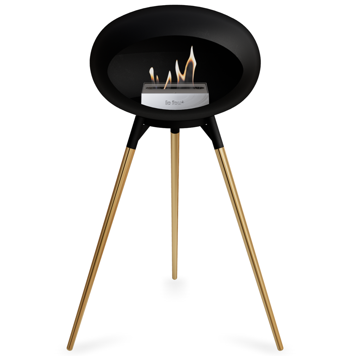 Ground Wood High Black Bio Fireplace