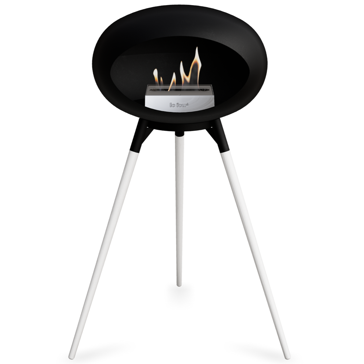 Ground Wood High Black Bio Fireplace
