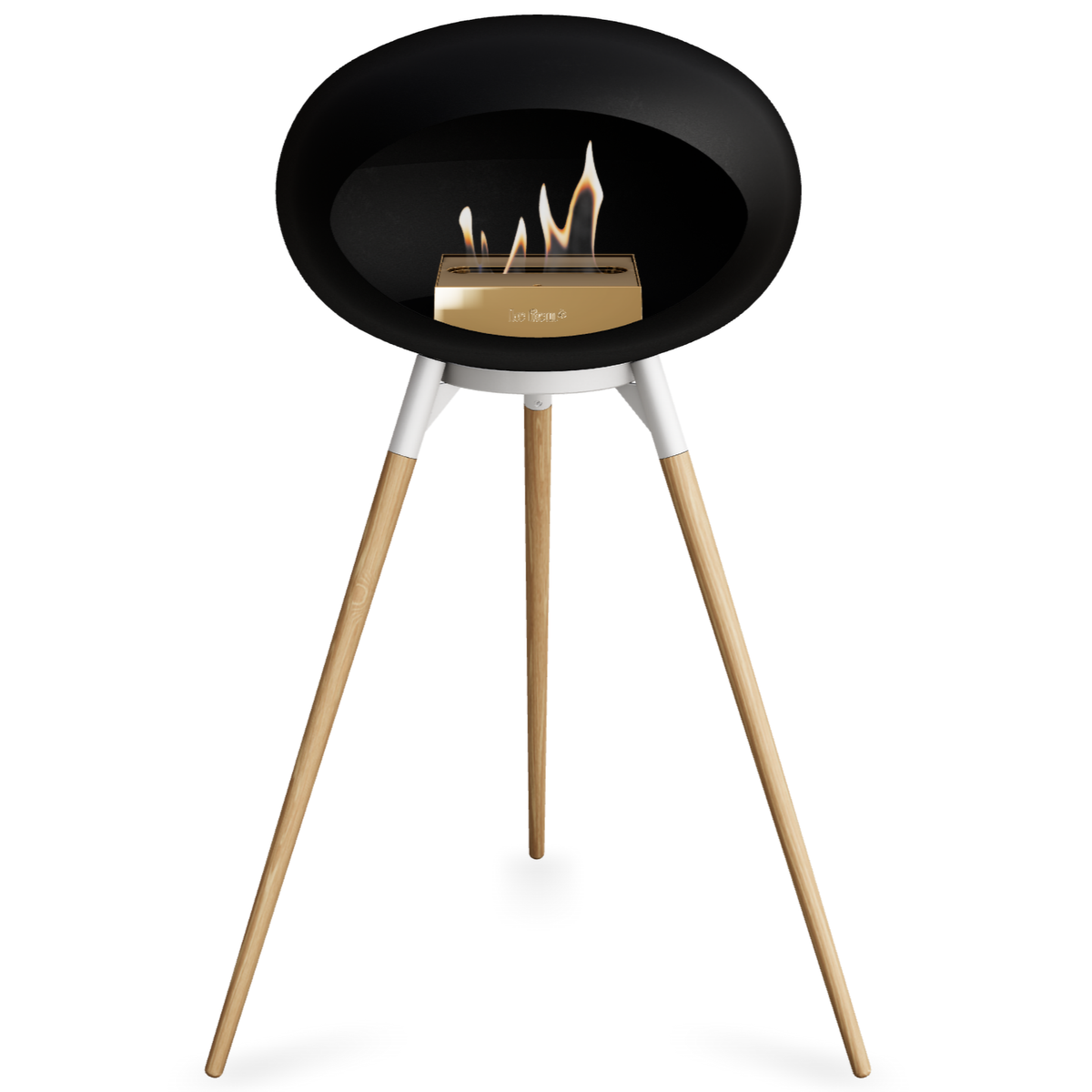 Ground Wood High Black Bio Fireplace
