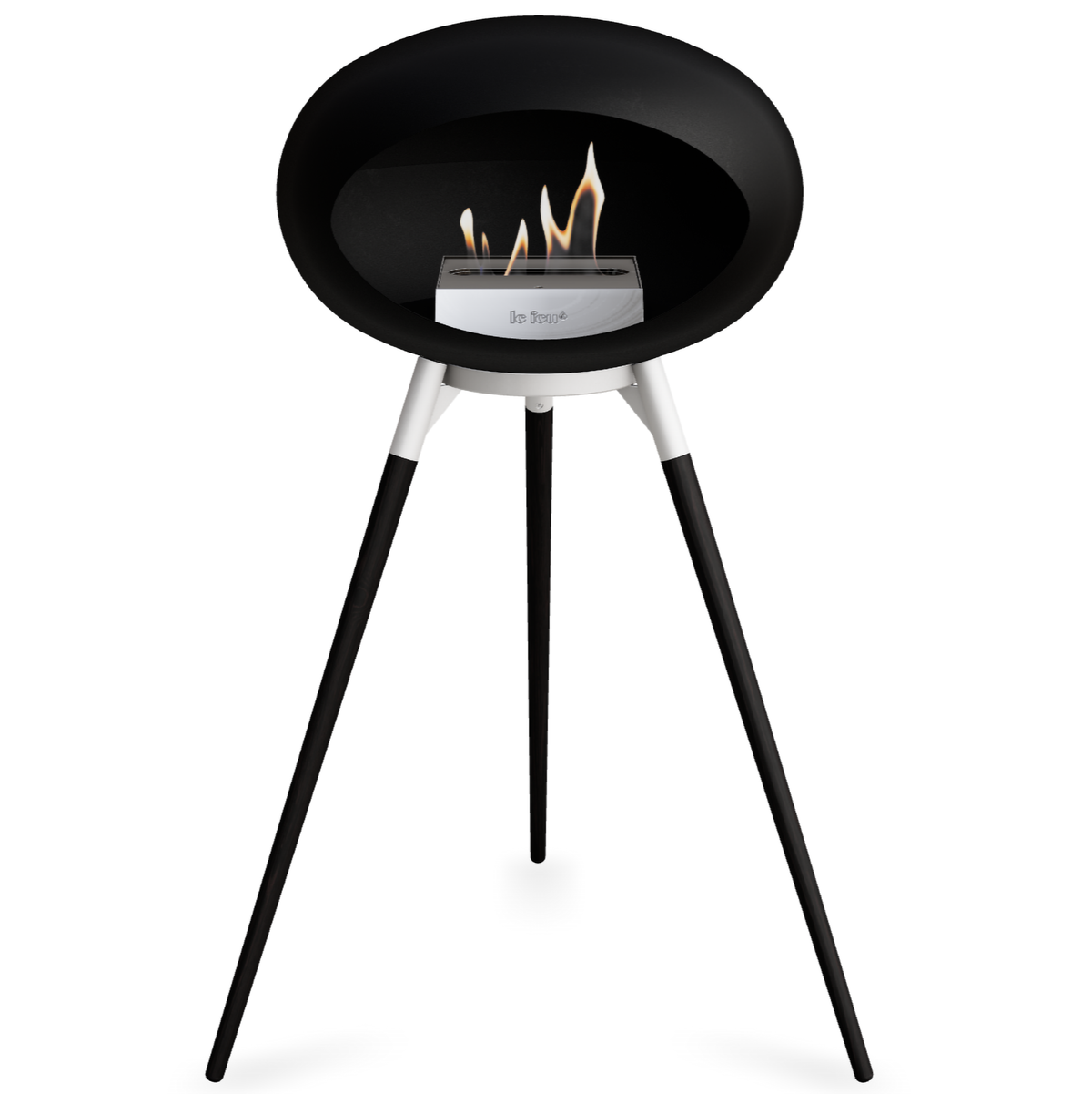 Ground Wood High Black Bio Fireplace