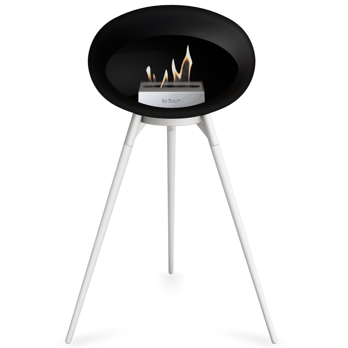 Ground Wood High Black Bio Fireplace