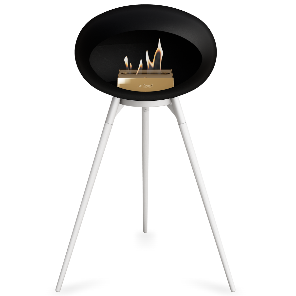 Ground Wood High Black Bio Fireplace