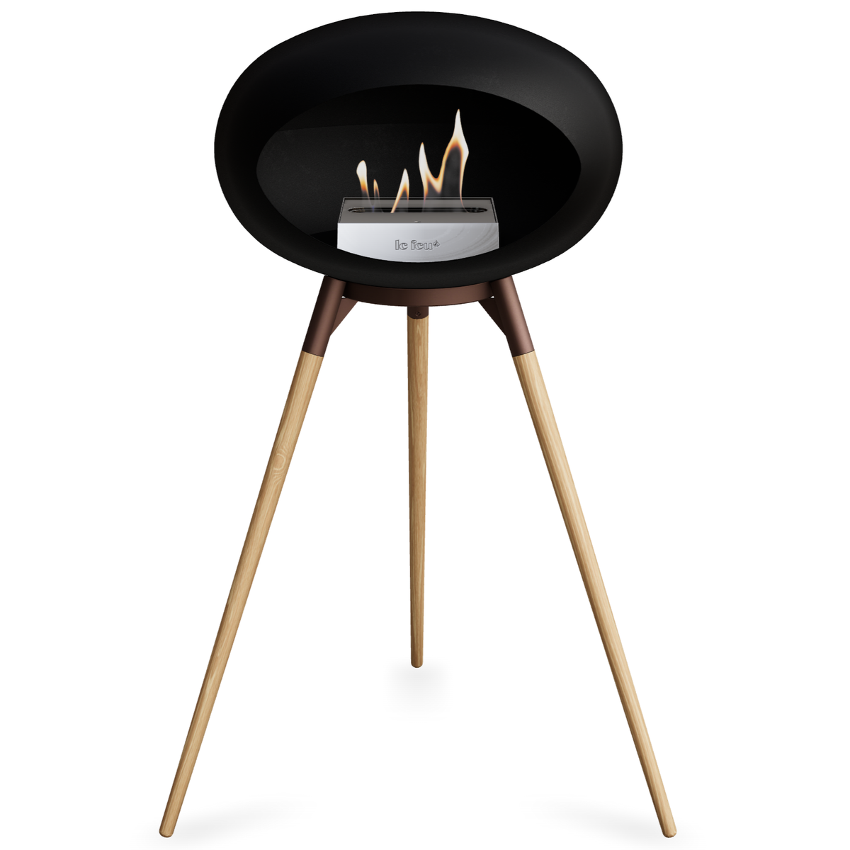 Ground Wood High Black Bio Fireplace