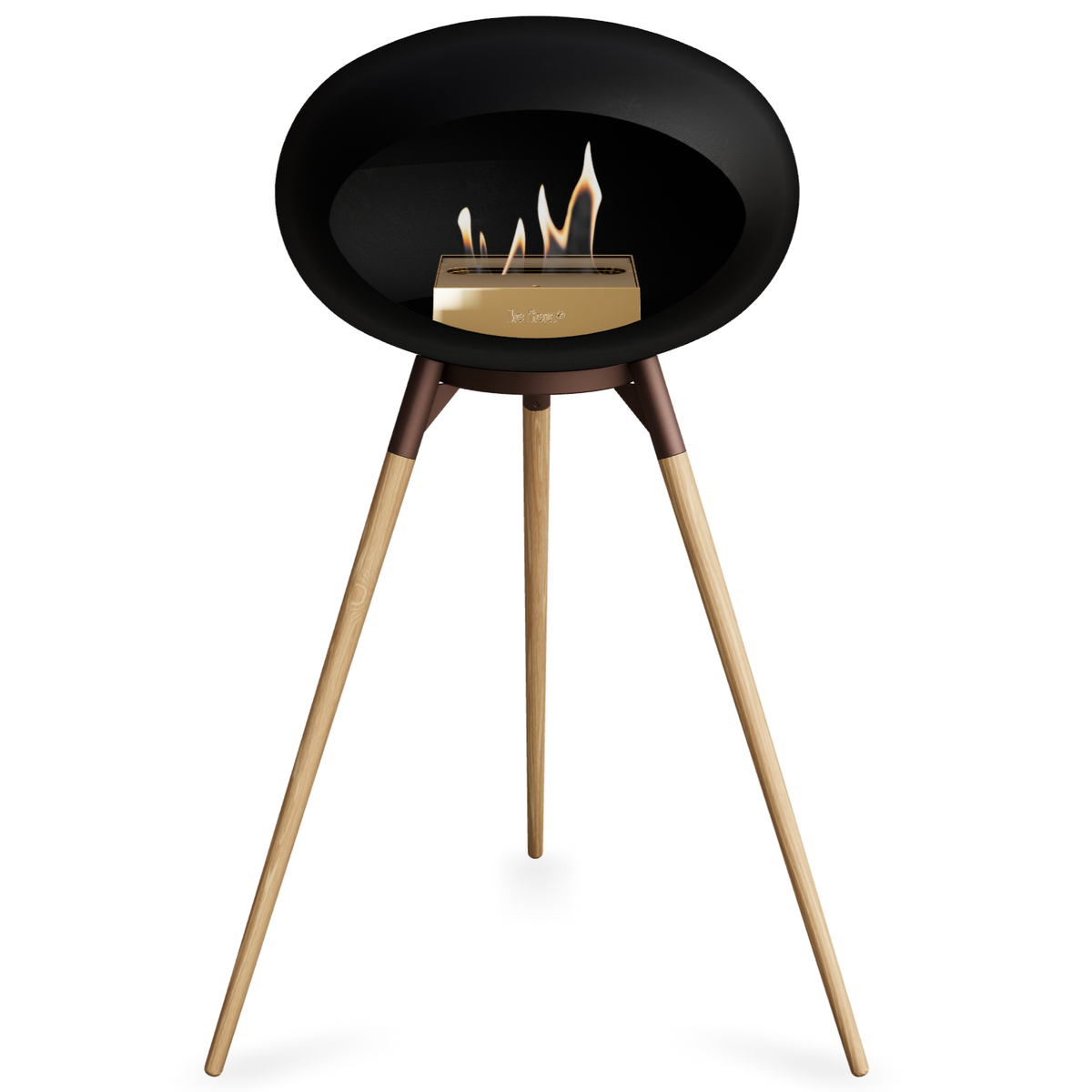 Ground Wood High Black Bio Fireplace