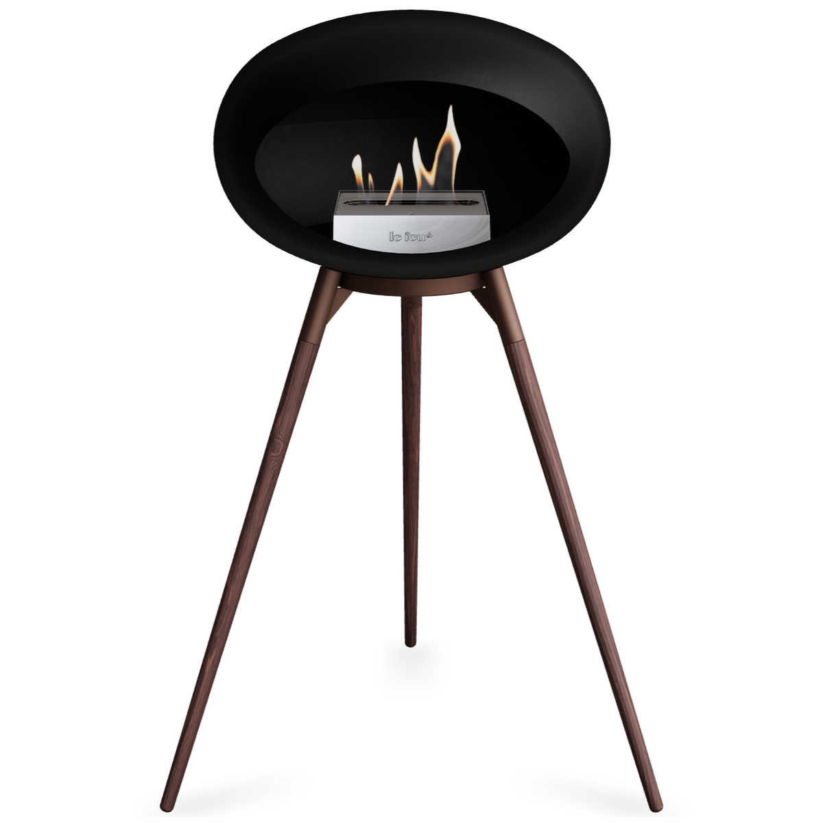Ground Wood High Black Bio Fireplace
