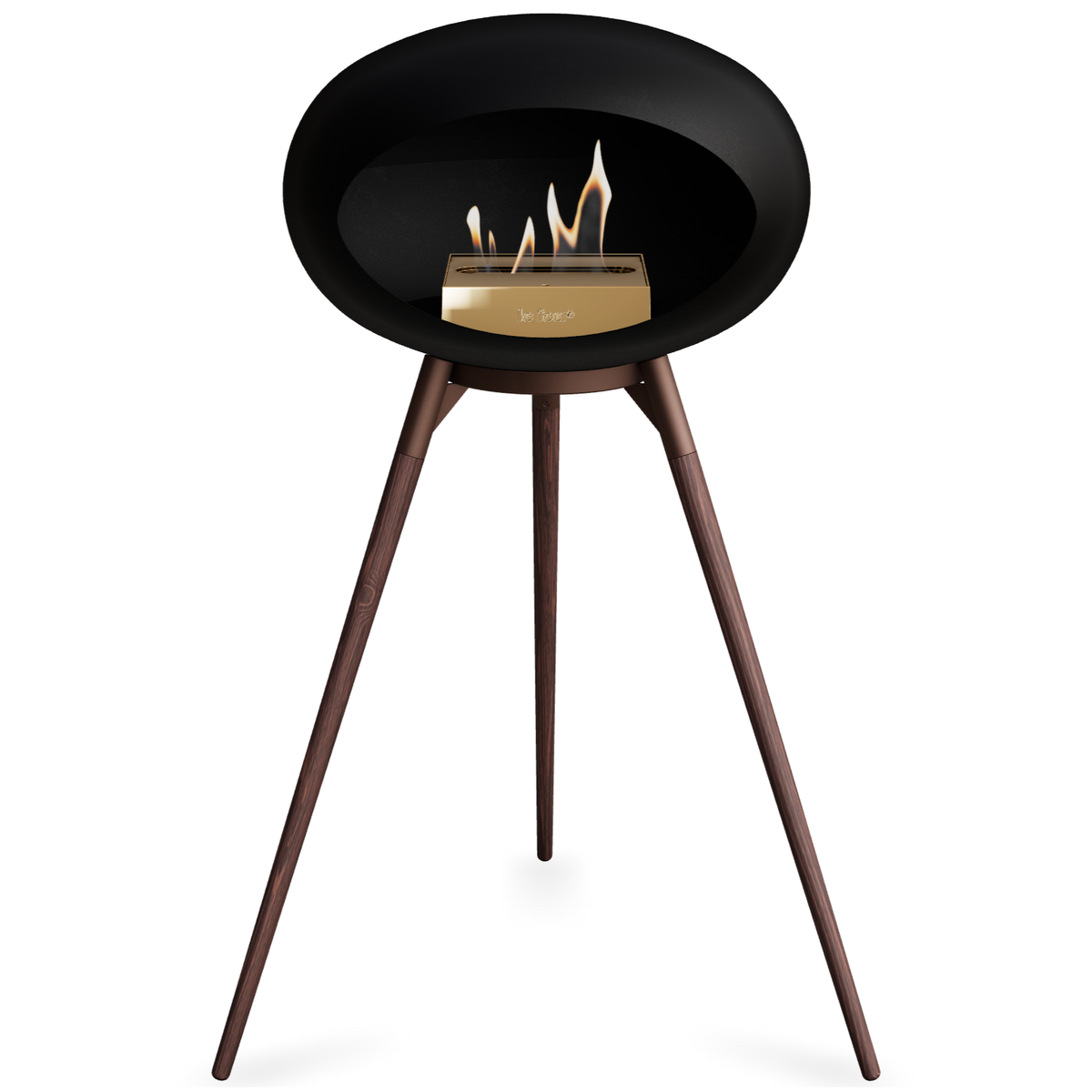 Ground Wood High Black Bio Fireplace