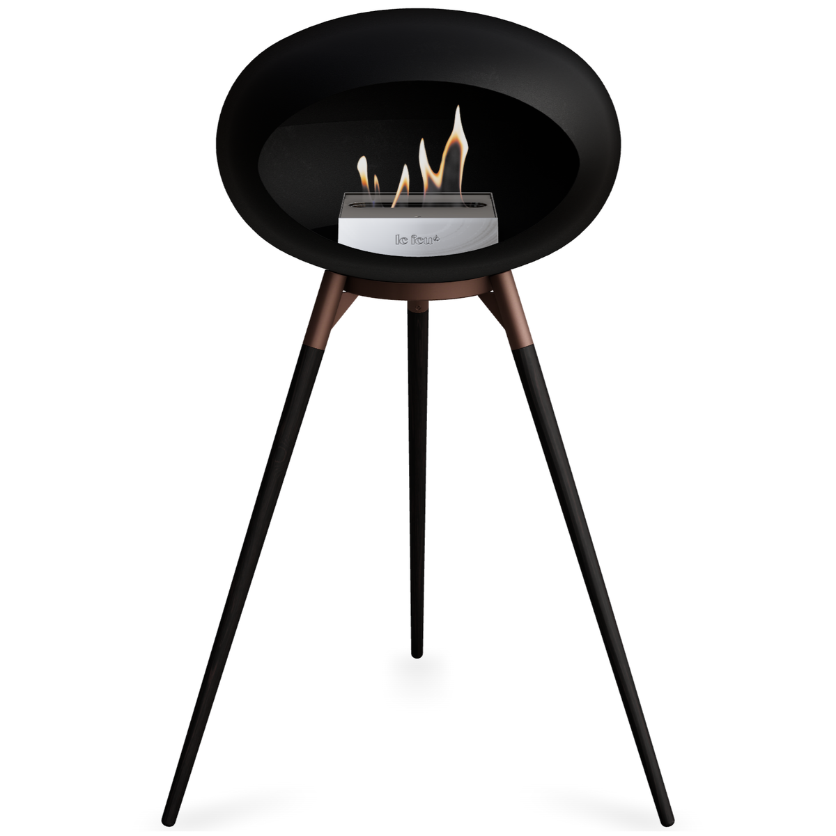 Ground Wood High Black Bio Fireplace