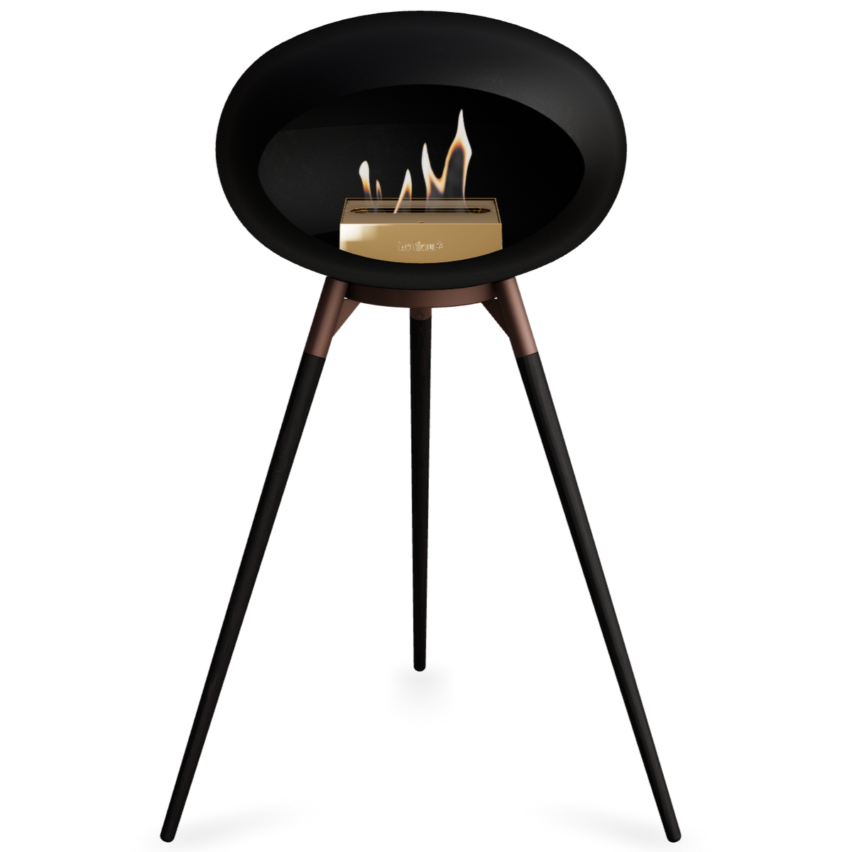 Ground Wood High Black Bio Fireplace