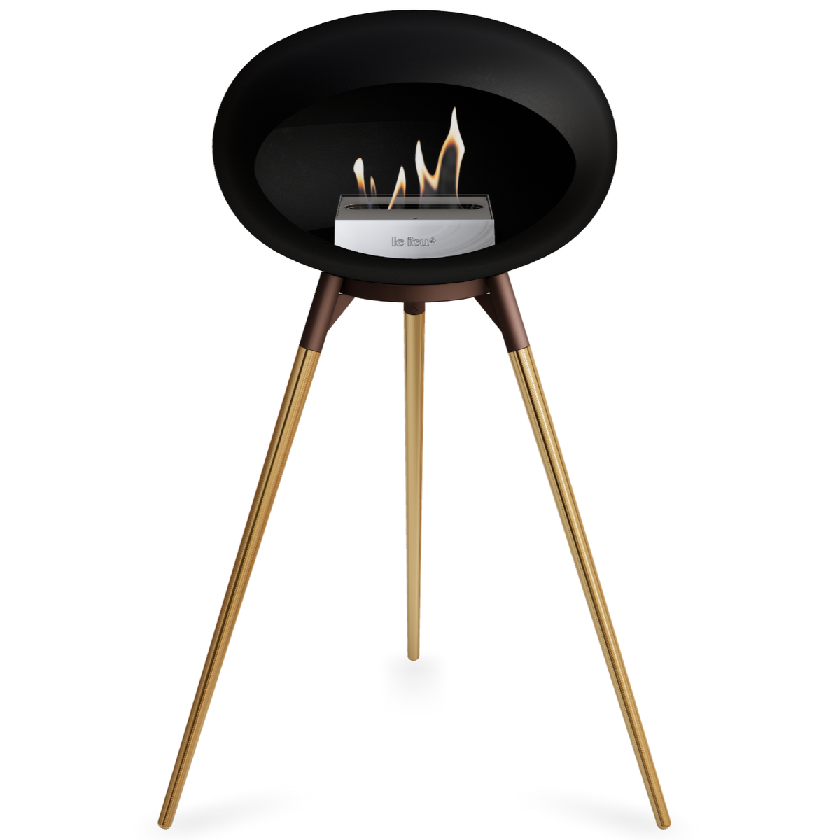 Ground Wood High Black Bio Fireplace