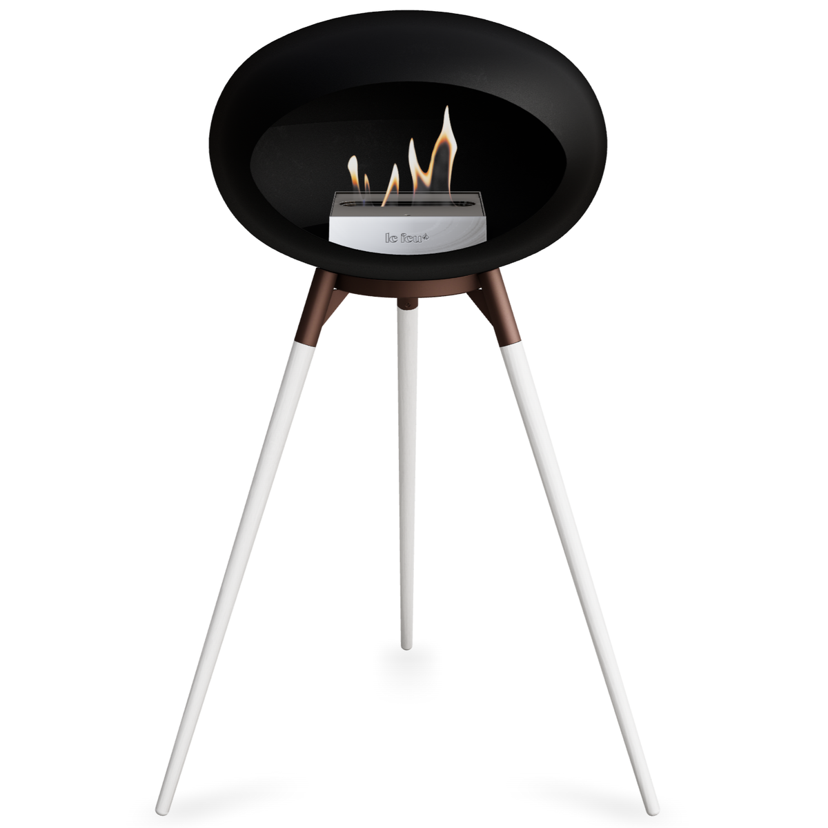 Ground Wood High Black Bio Fireplace