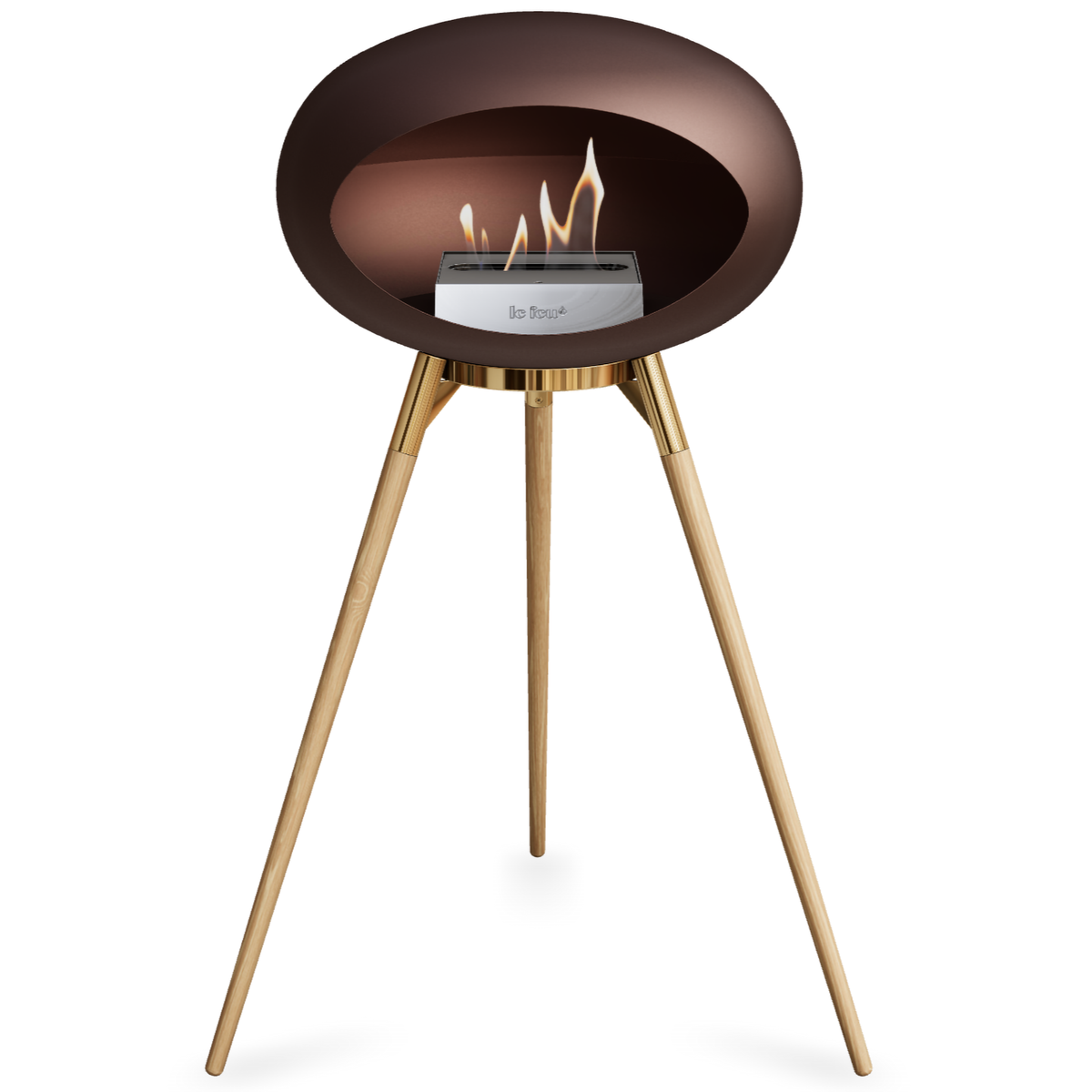 Ground Wood High Mocca Bio Fireplace