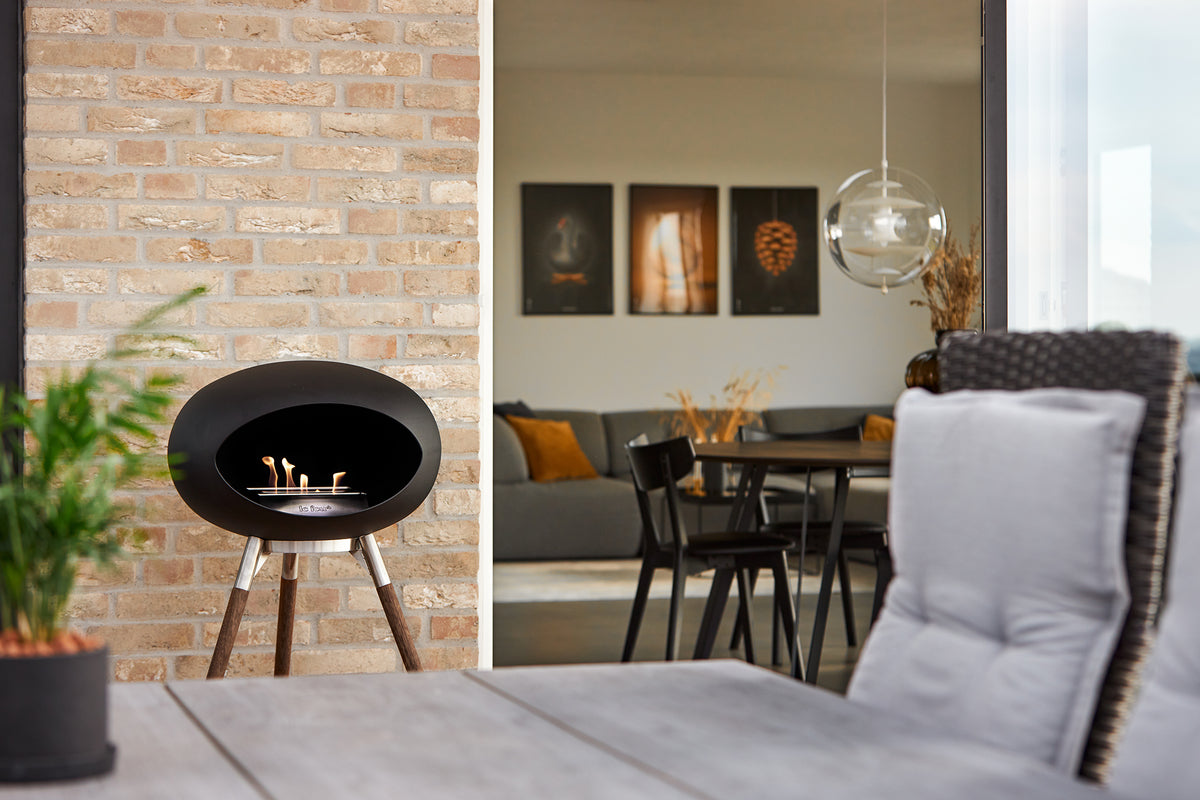 Ground Wood High Black Bio Fireplace