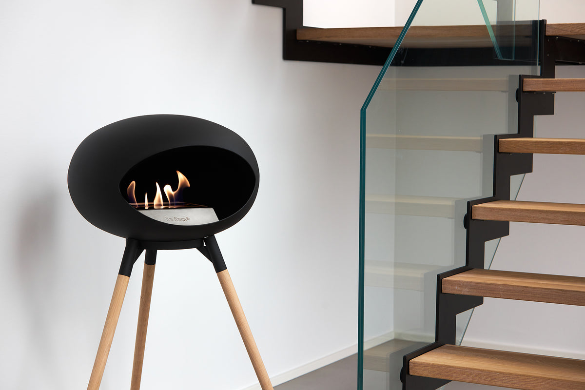 Ground Wood High Mocca Bio Fireplace