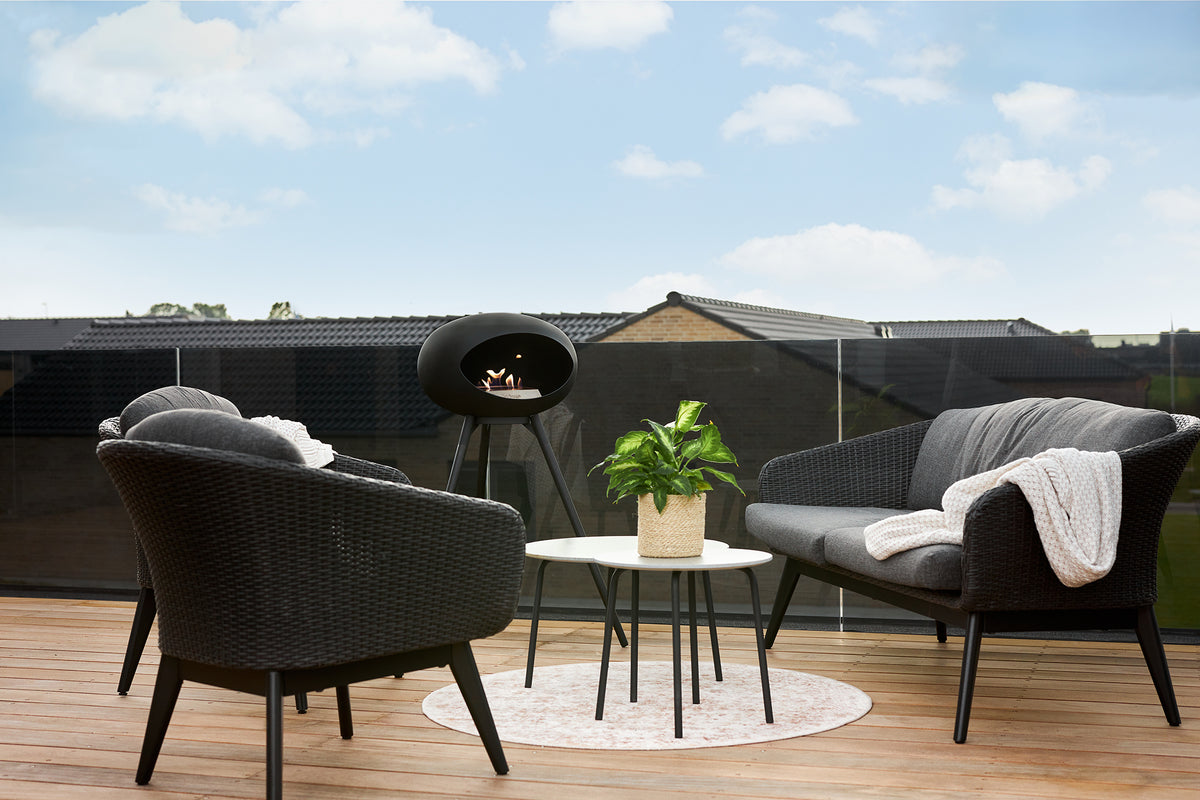 Ground Wood High Black Bio Fireplace
