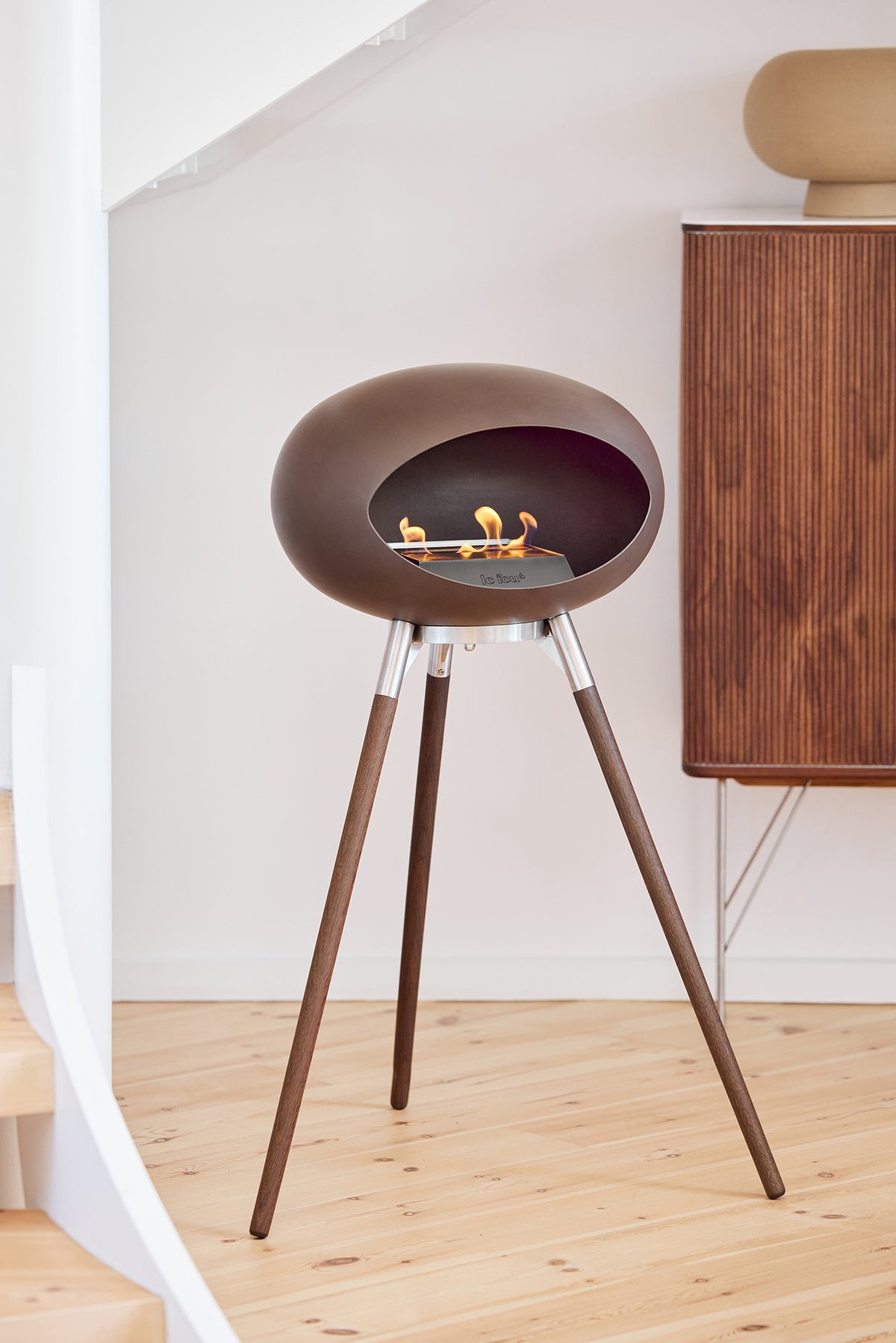 Ground Wood High Mocca Bio Fireplace