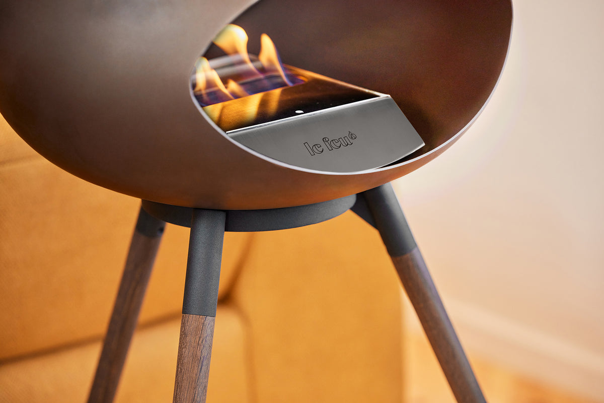 Ground Wood High Mocca Bio Fireplace