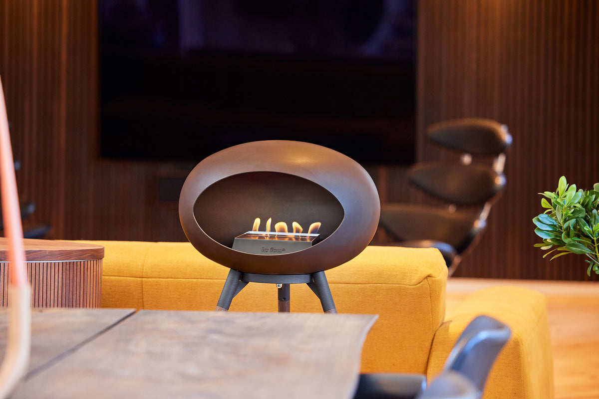 Ground Wood High Mocca Bio Fireplace