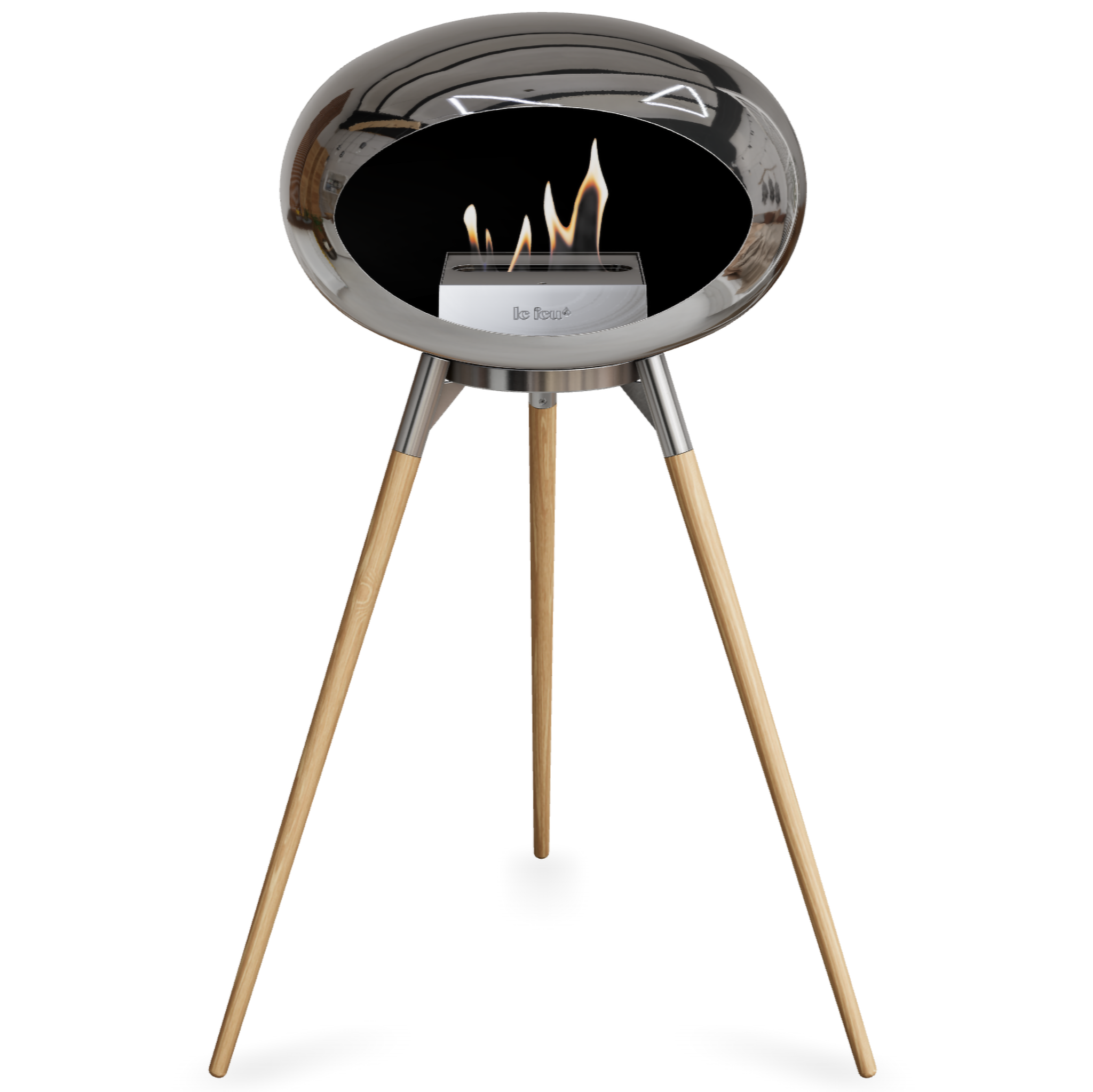 Ground Wood High Chromed Silver Bio Fireplace with Steel Burner