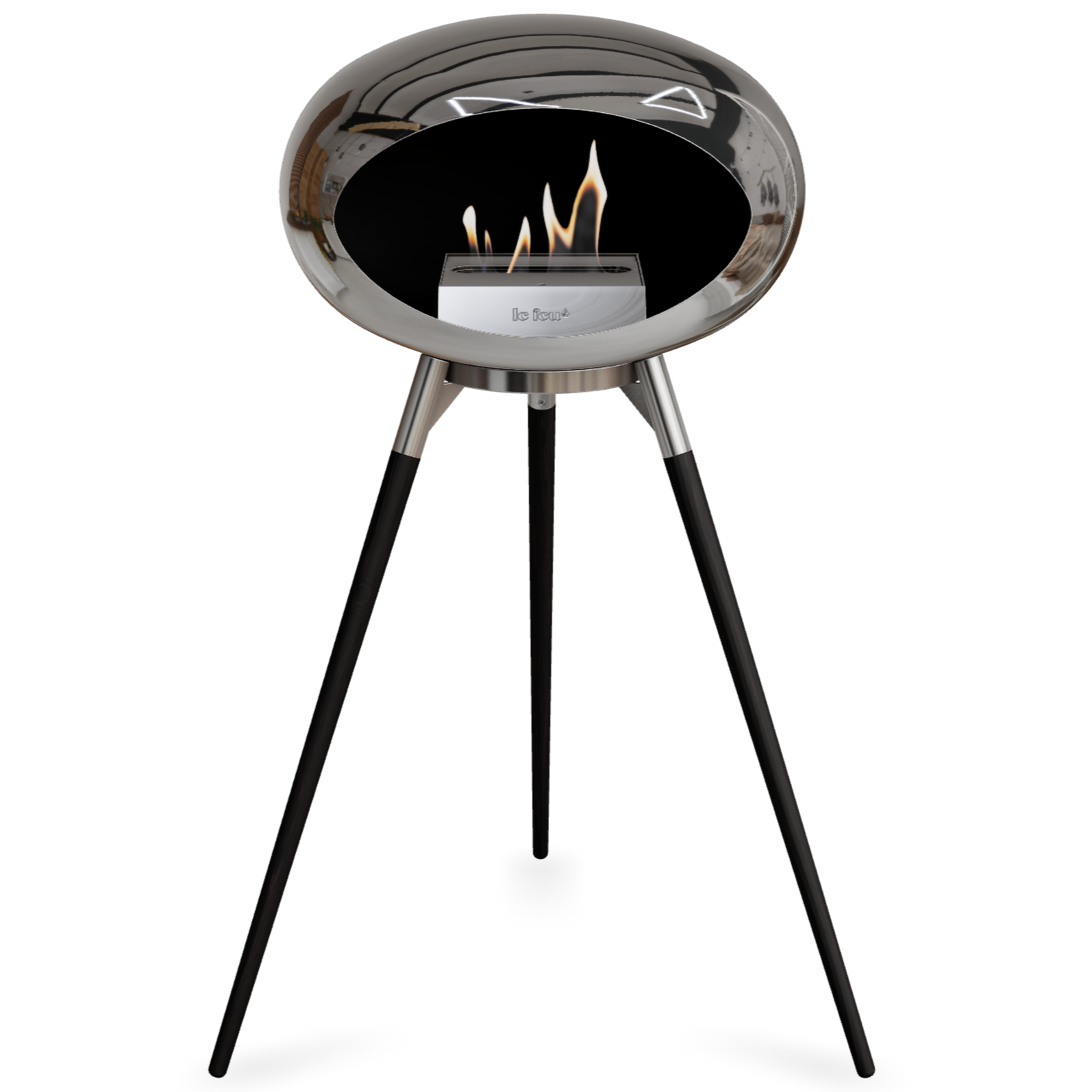 Ground Wood High Chromed Silver Bio Fireplace with Steel Burner