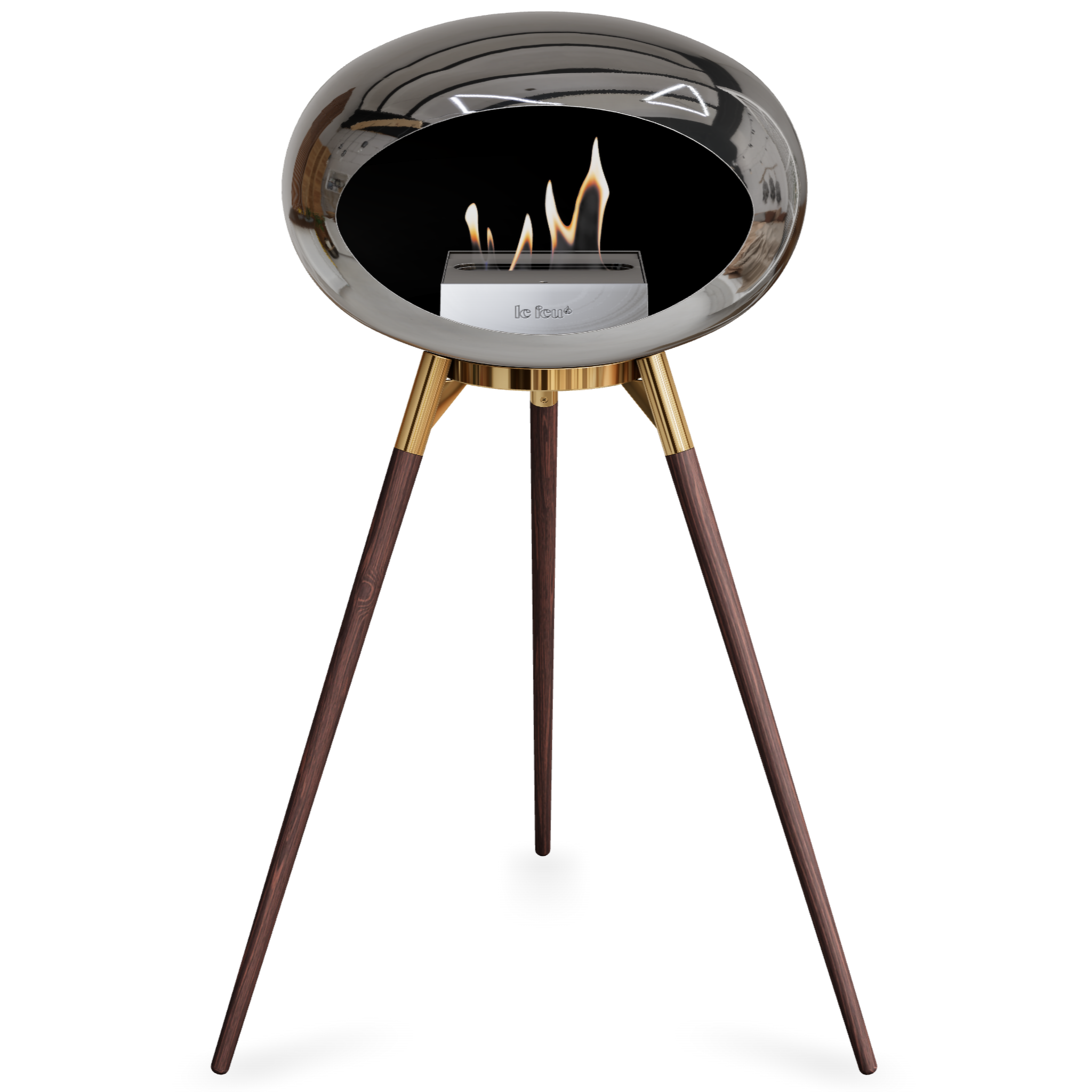 Ground Wood High Chromed Silver Bio Fireplace with Steel Burner