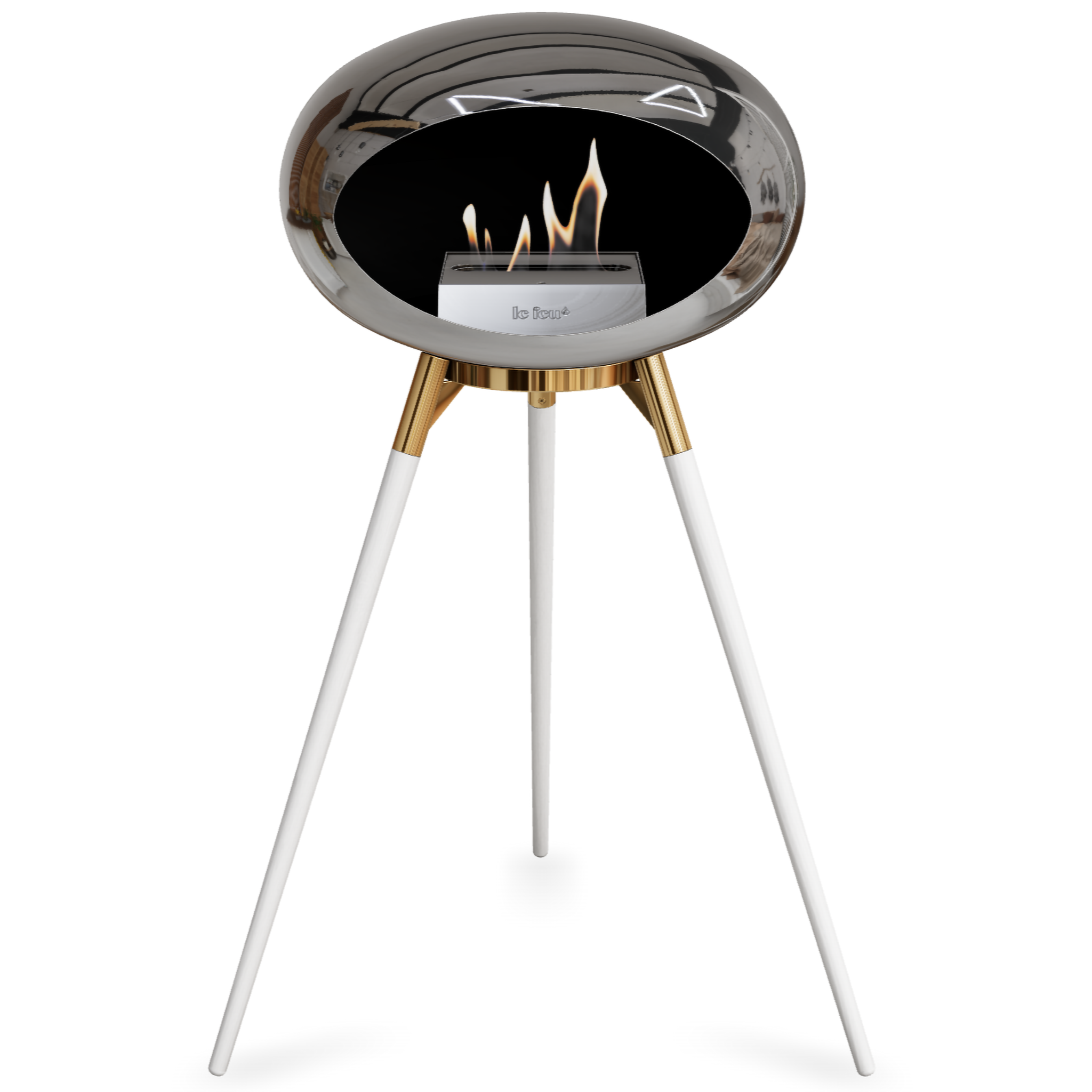 Ground Wood High Chromed Silver Bio Fireplace with Steel Burner