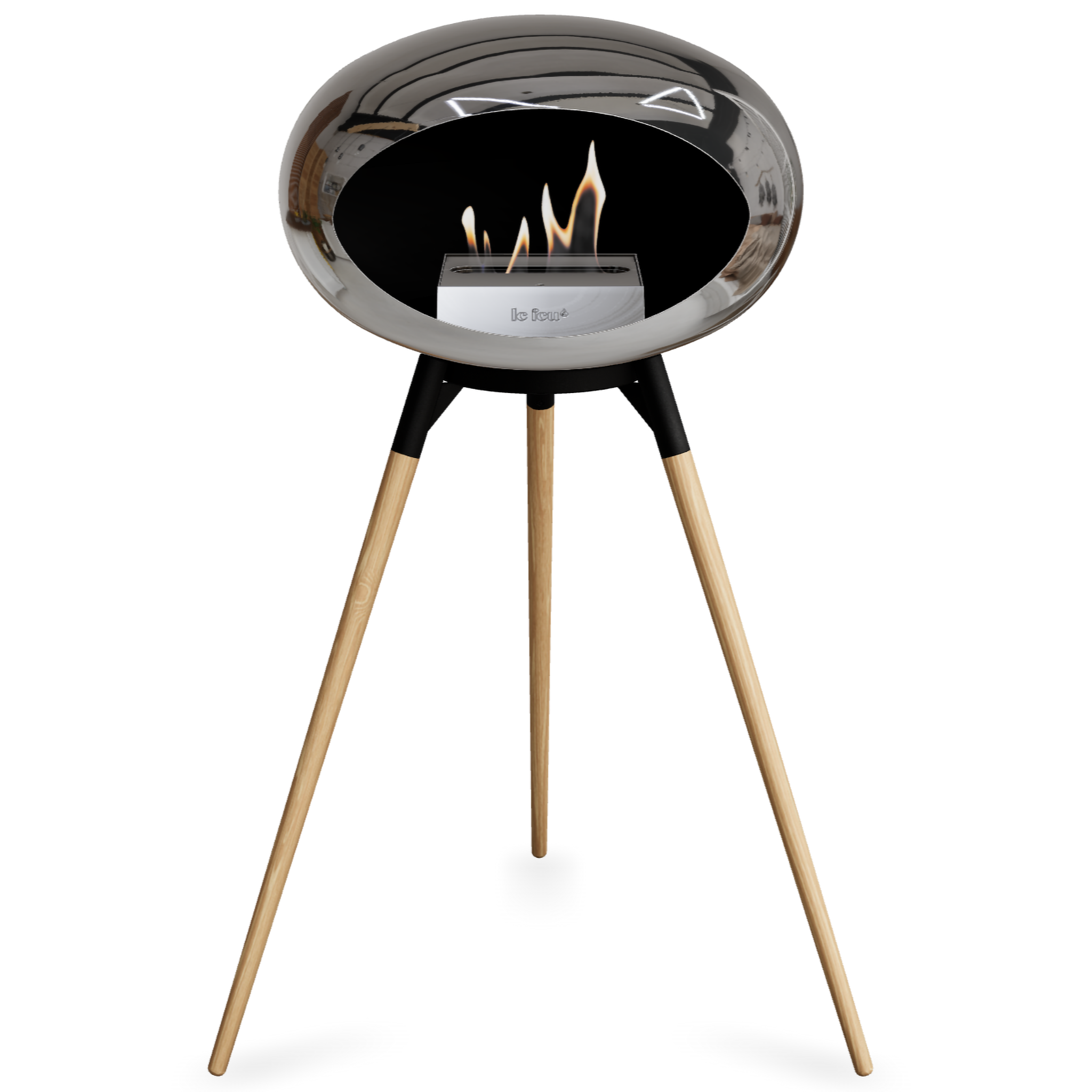 Ground Wood High Chromed Silver Bio Fireplace with Steel Burner