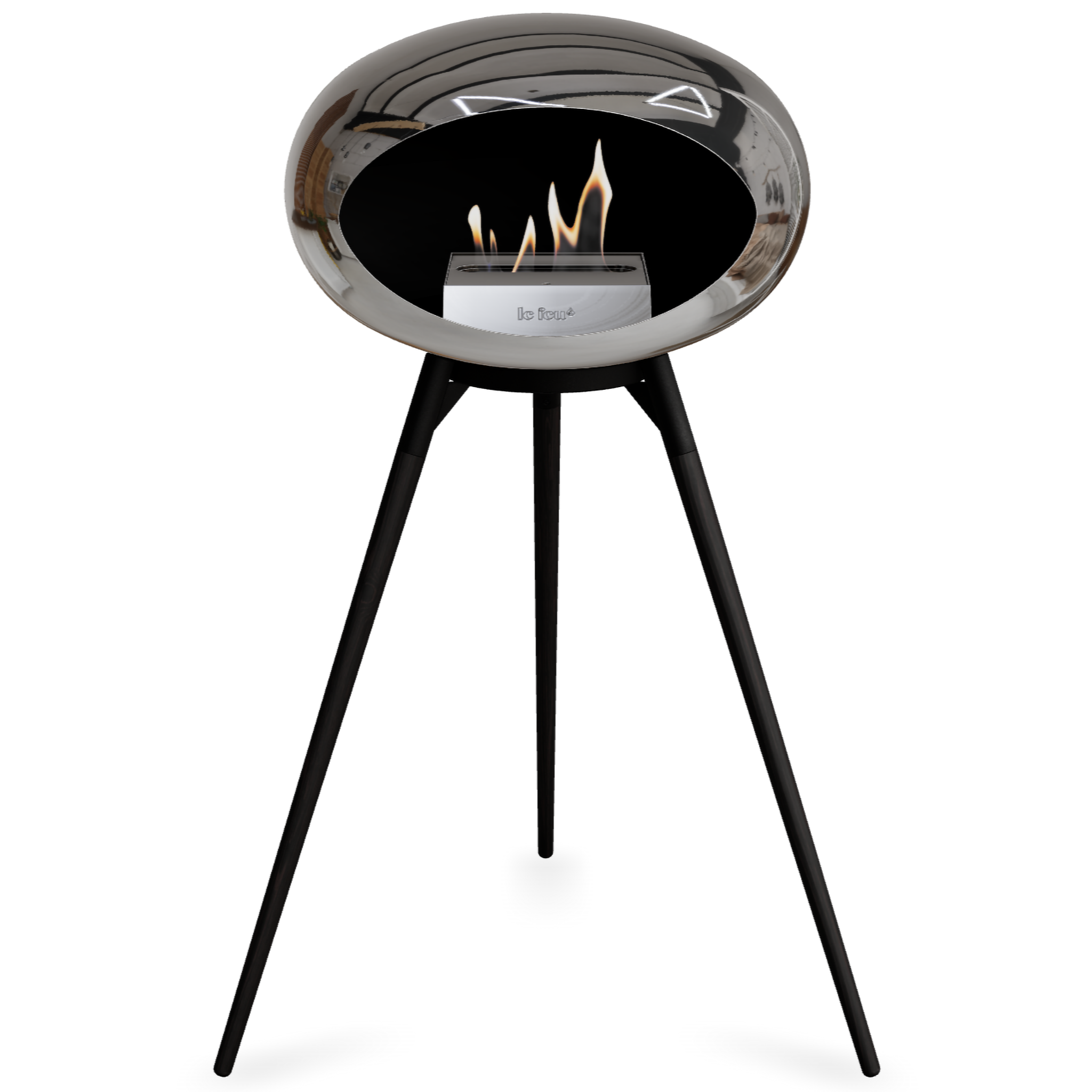 Ground Wood High Chromed Silver Bio Fireplace with Steel Burner
