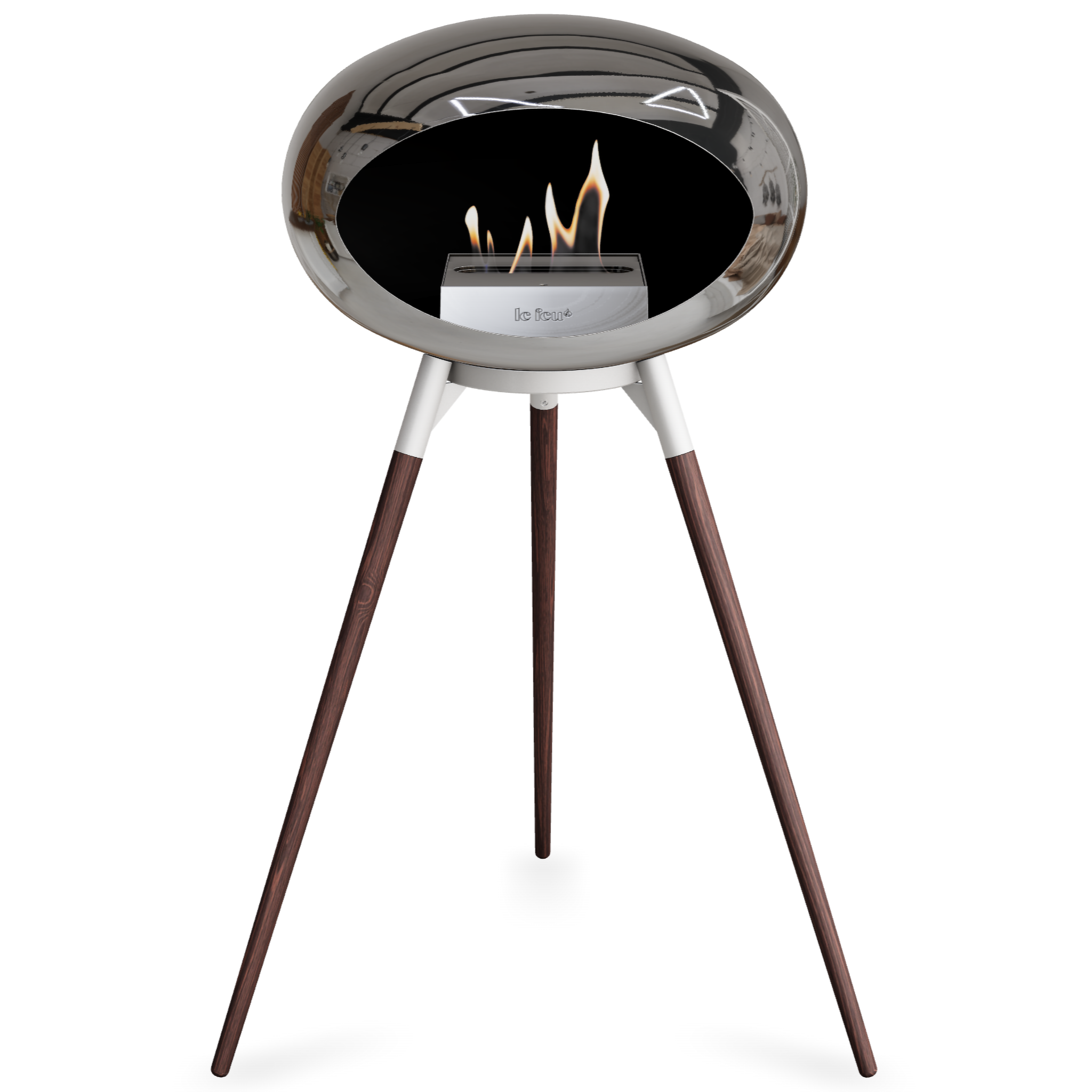 Ground Wood High Chromed Silver Bio Fireplace with Steel Burner