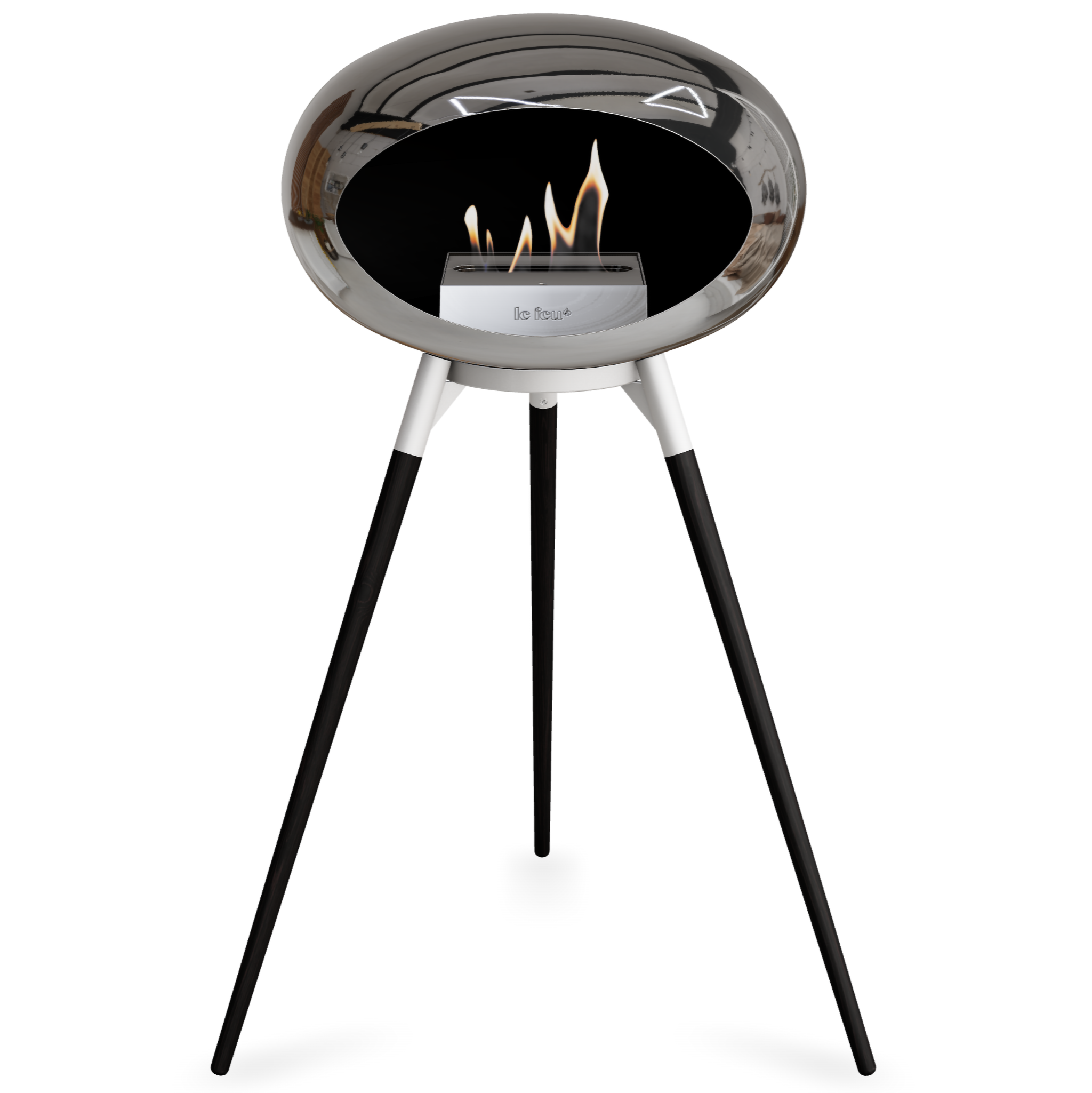 Ground Wood High Chromed Silver Bio Fireplace with Steel Burner