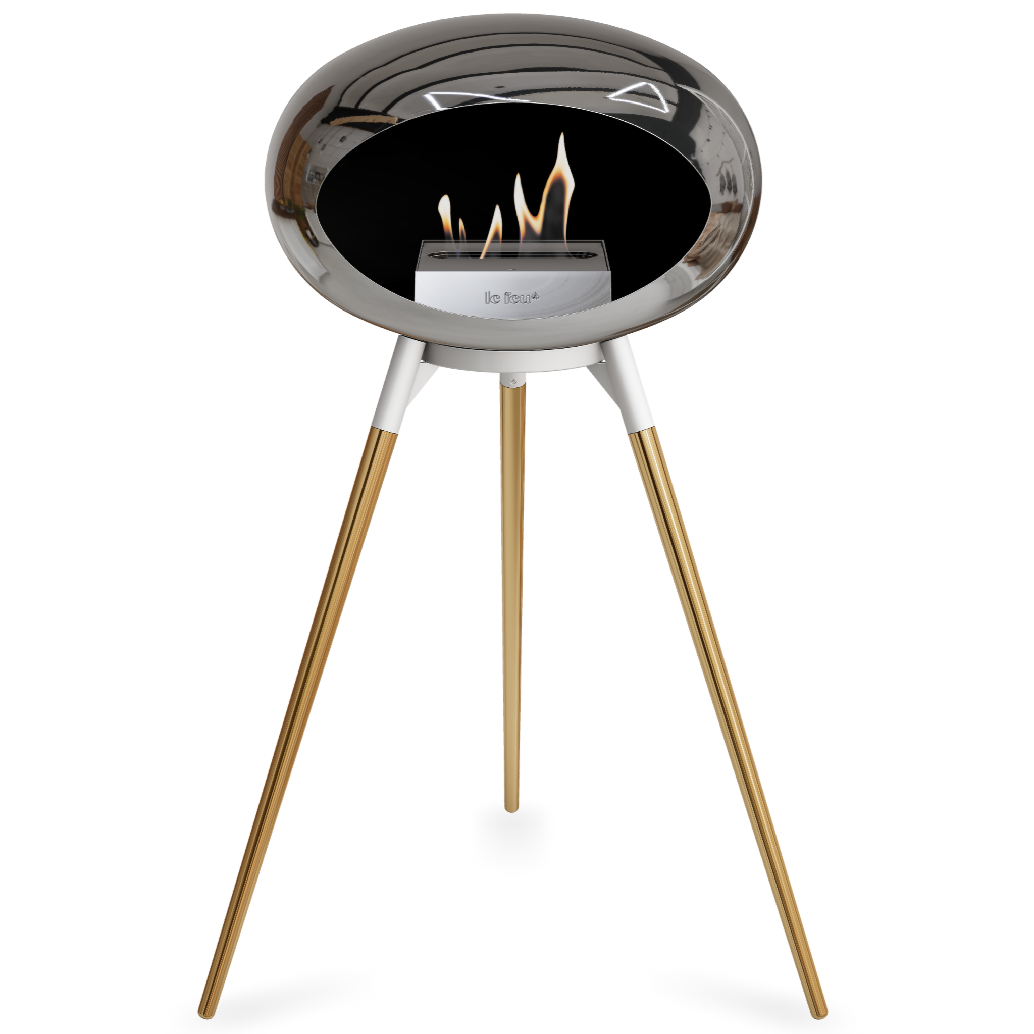 Ground Wood High Chromed Silver Bio Fireplace with Steel Burner