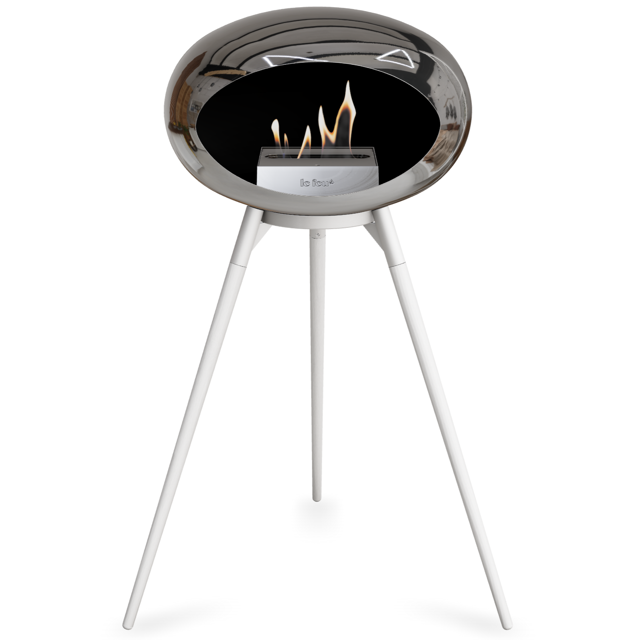 Ground Wood High Chromed Silver Bio Fireplace with Steel Burner